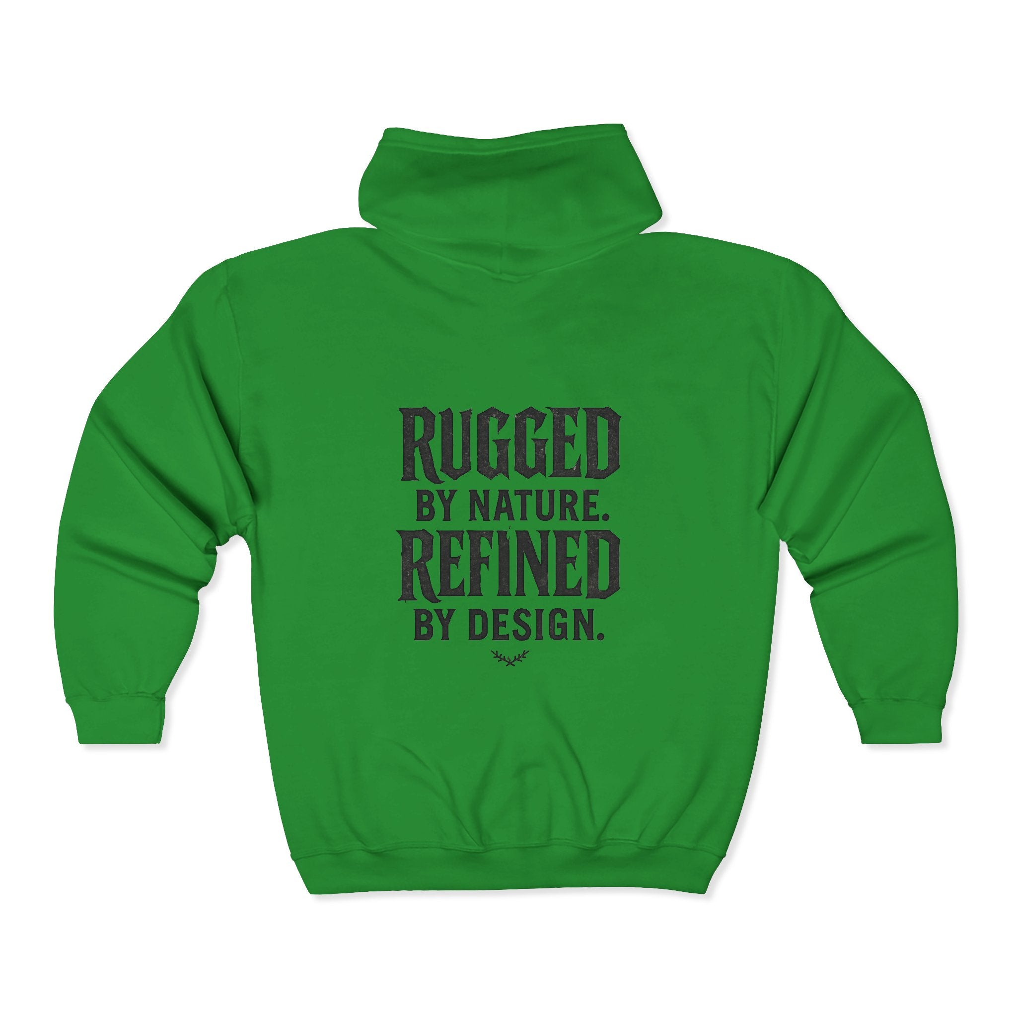 GAWD Bold Zip Hoodie — “Rugged by Nature. Refined by Design.” Graphic Zip-Up