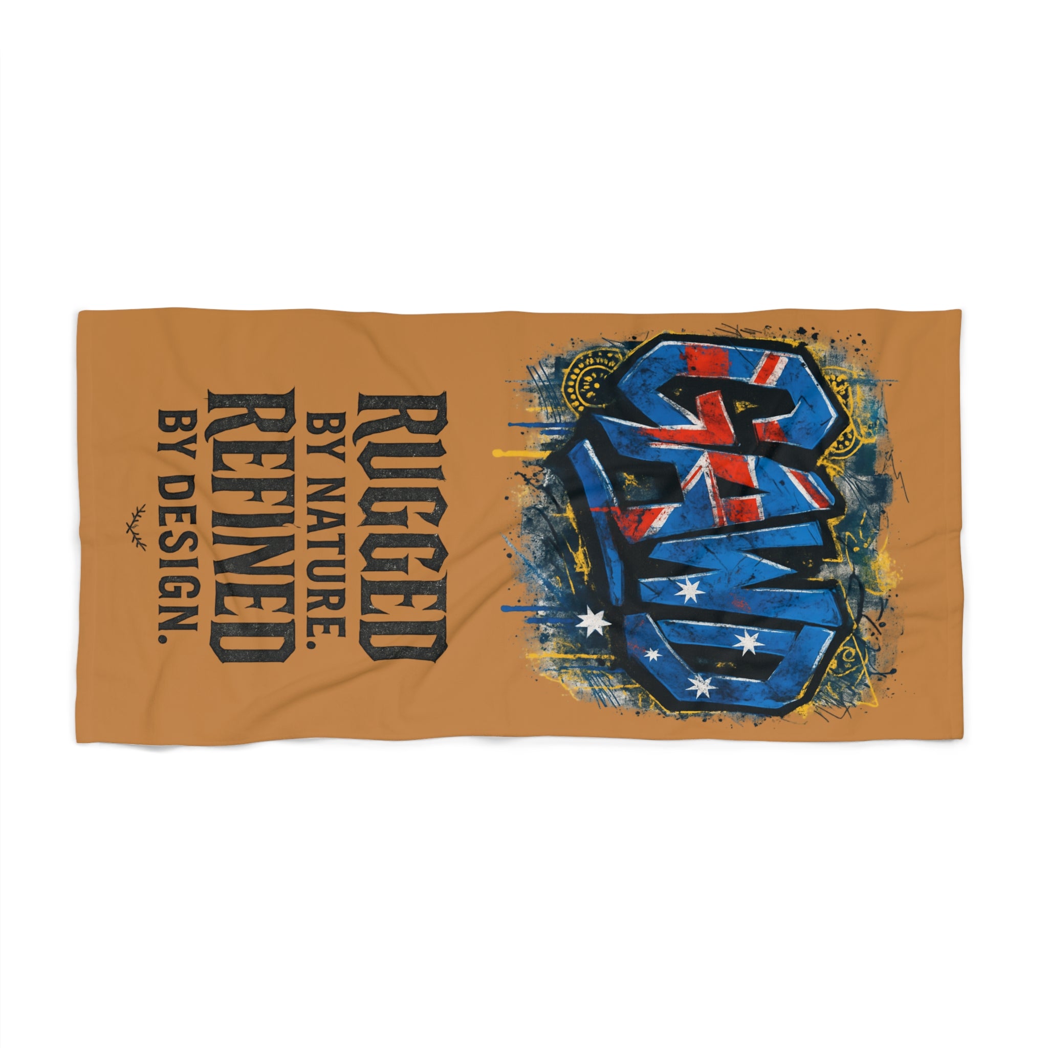 Beach Towel — "Rugged by Nature, Refined by Design" Aussie Graffiti Surf Towel