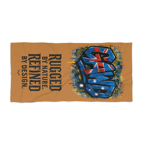 Beach Towel — "Rugged by Nature, Refined by Design" Aussie Graffiti Surf Towel