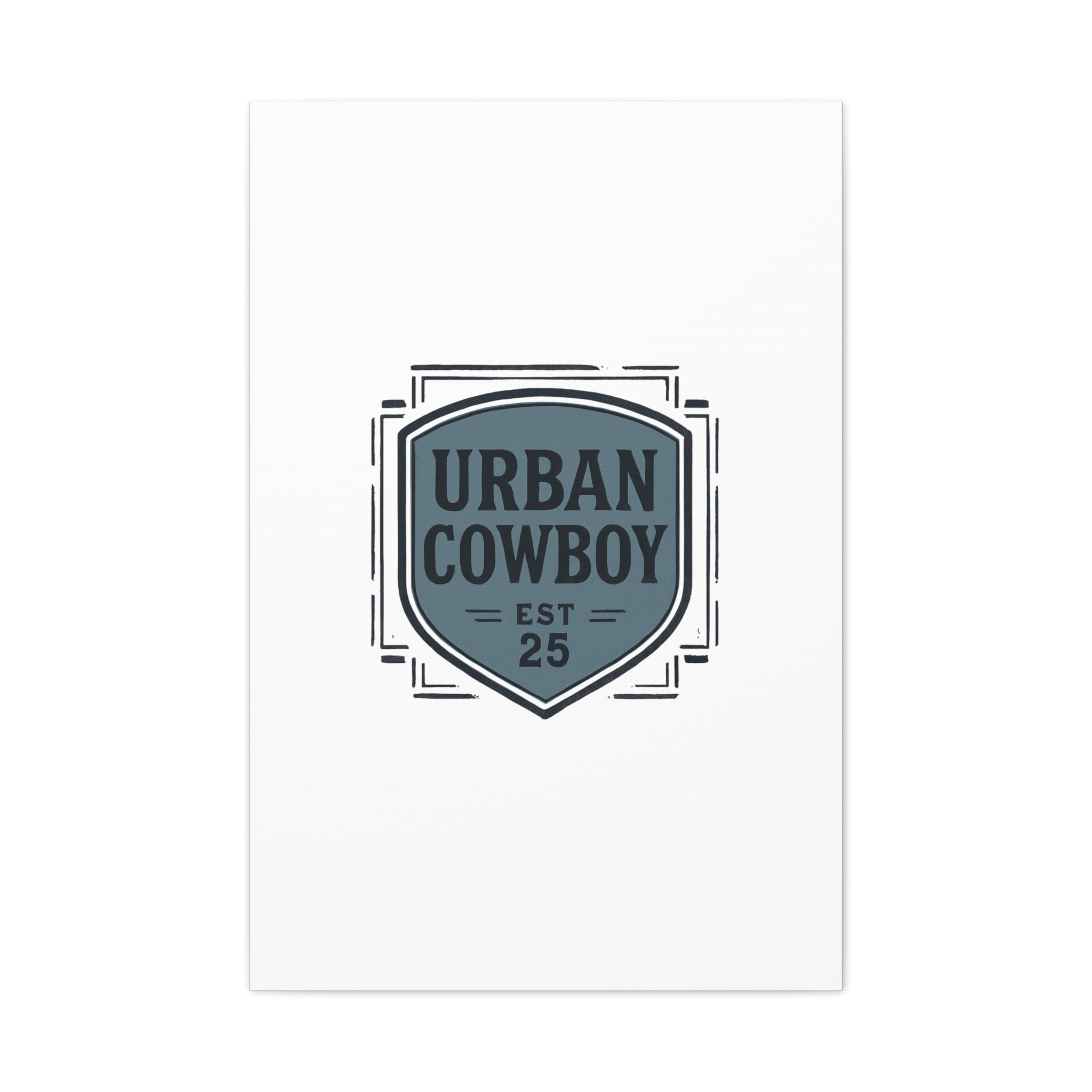 Urban Cowboy Shield Matte Canvas Wall Art — “URBAN COWBOY EST 25” Stretched Canvas