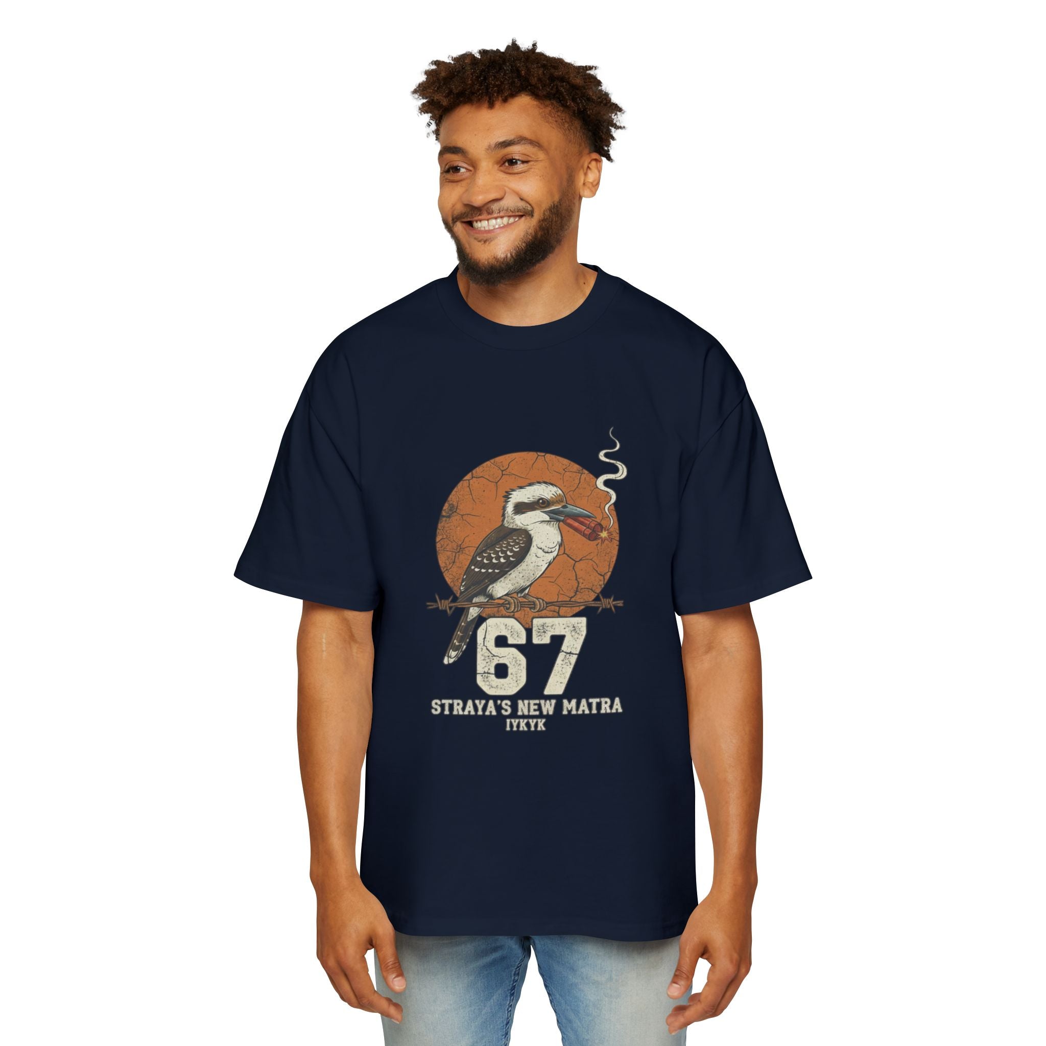 Kookaburra '67 Retro Graphic Tee – Straya's New Matra Men's Oversized Shirt