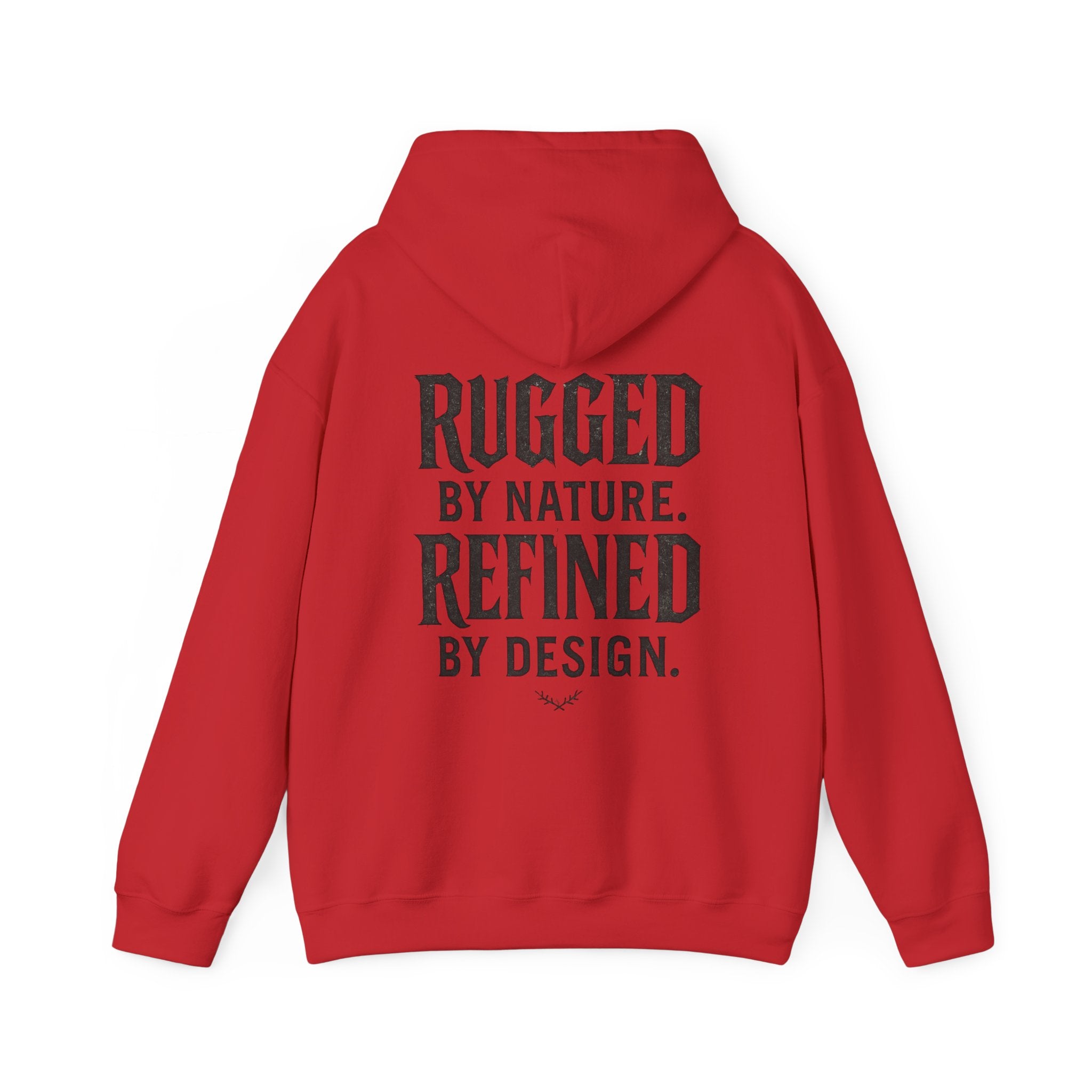 Rugged by Nature, Refined by Design Hoodie — Graffiti Chest Logo Pullover