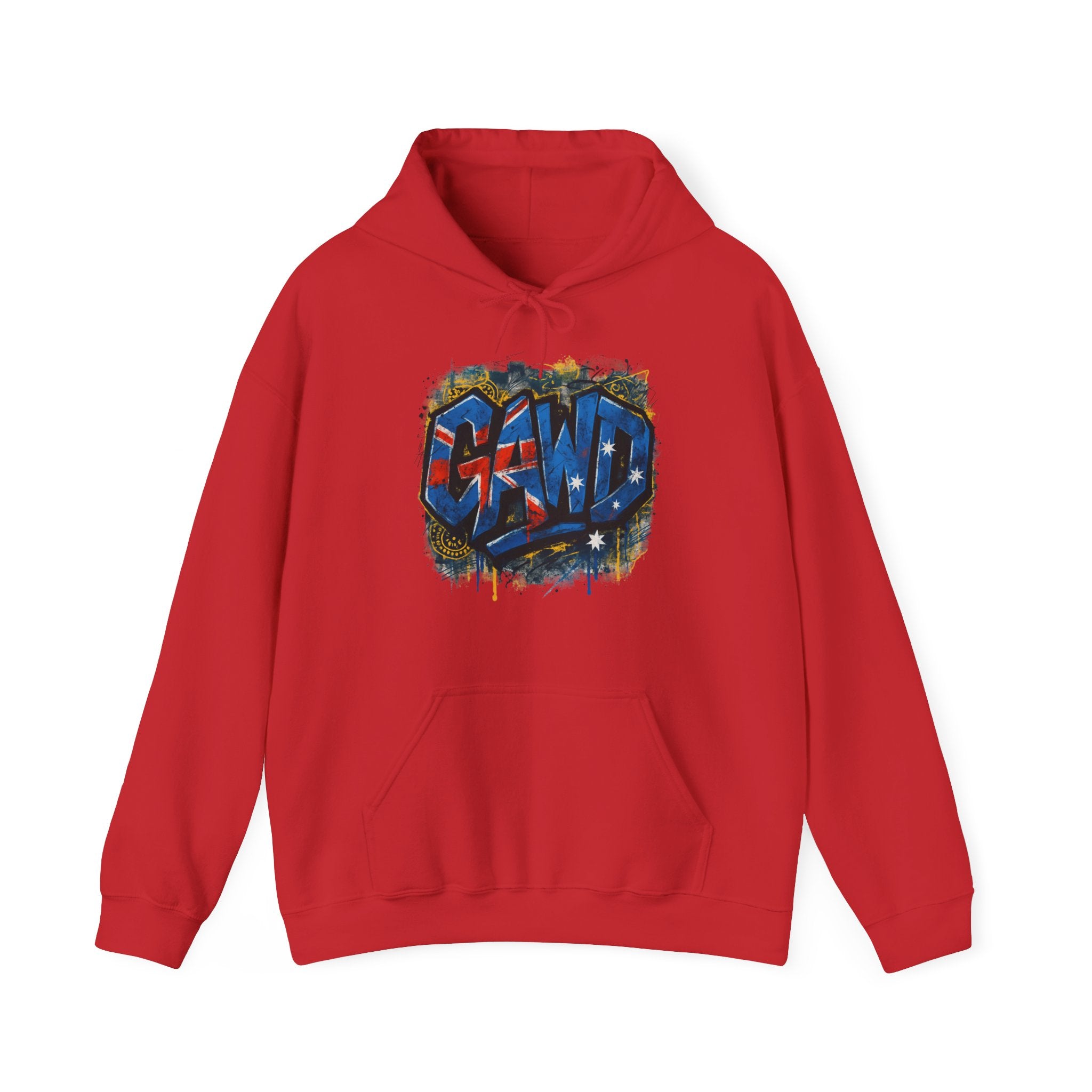 Rugged by Nature, Refined by Design Hoodie — Graffiti Chest Logo Pullover