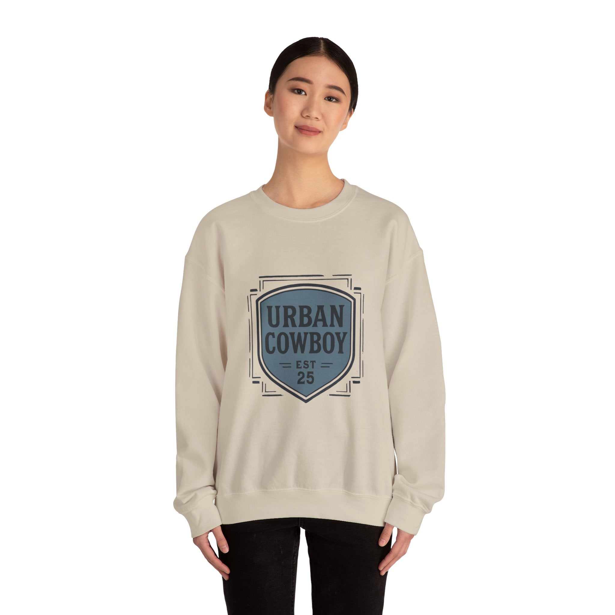 Urban Cowboy Crewneck Sweatshirt — Retro Shield Logo (Est. 25)