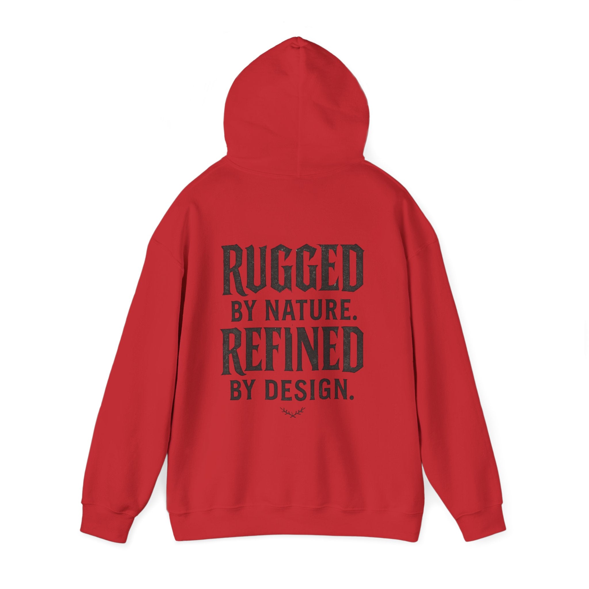 Rugged by Nature, Refined by Design Hoodie — Graffiti Chest Logo Pullover