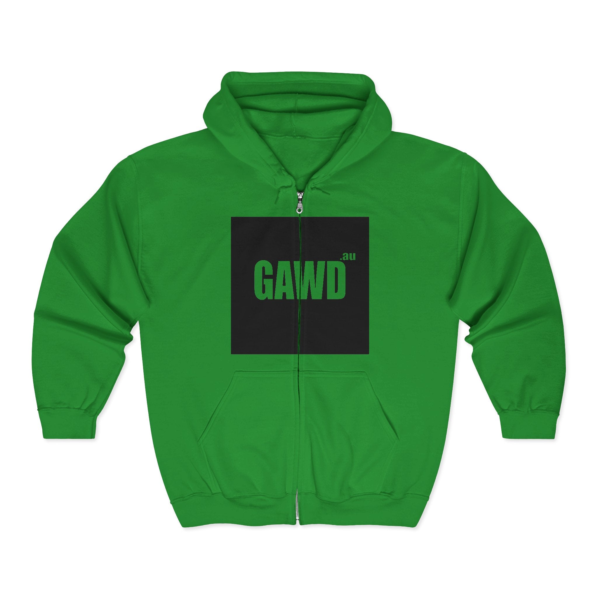 GAWD Bold Zip Hoodie — “Rugged by Nature. Refined by Design.” Graphic Zip-Up
