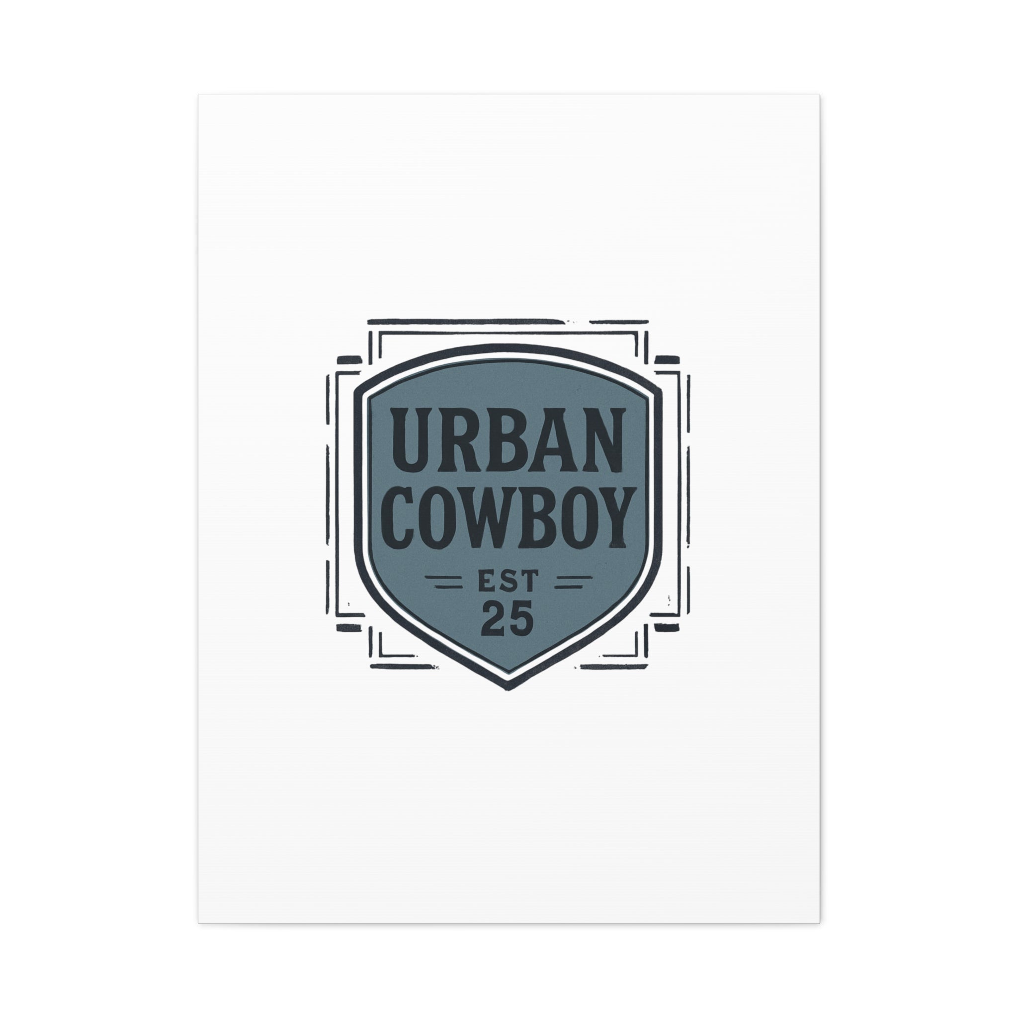Urban Cowboy Shield Matte Canvas Wall Art — “URBAN COWBOY EST 25” Stretched Canvas