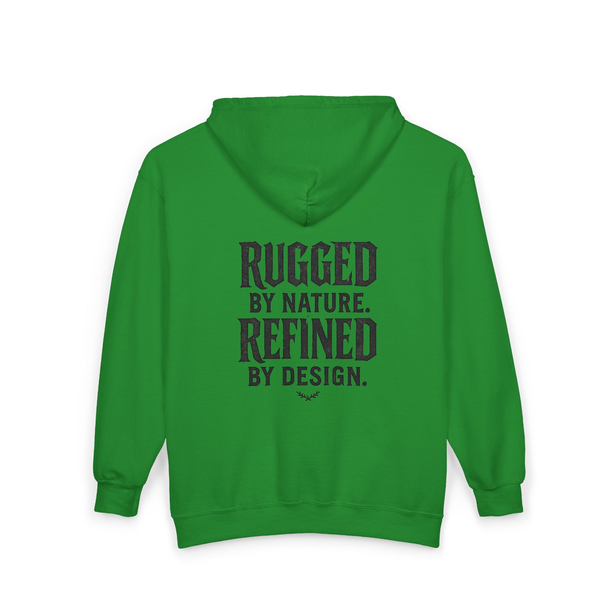 GAWD Bold Zip Hoodie — “Rugged by Nature. Refined by Design.” Graphic Zip-Up