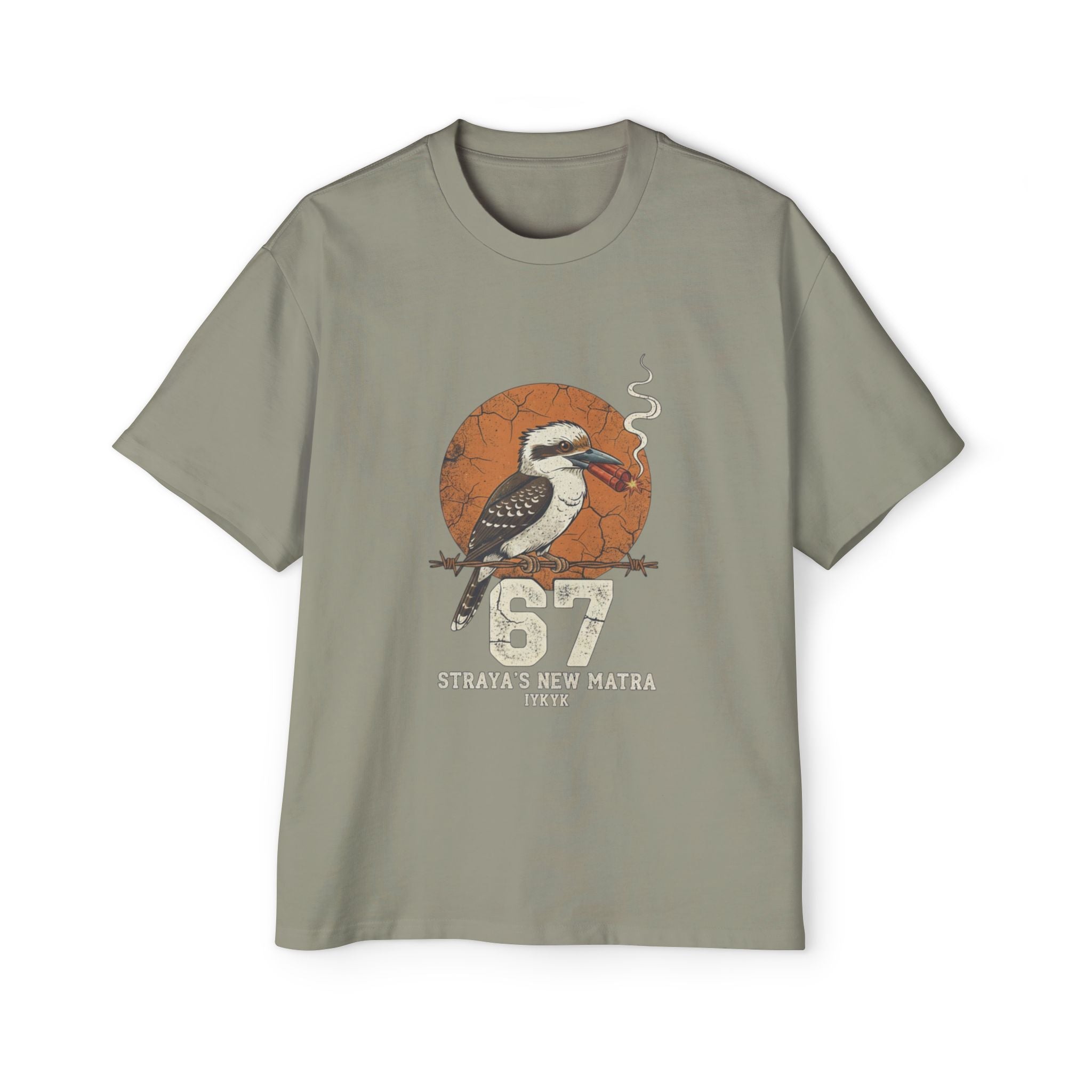 Kookaburra '67 Retro Graphic Tee – Straya's New Matra Men's Oversized Shirt