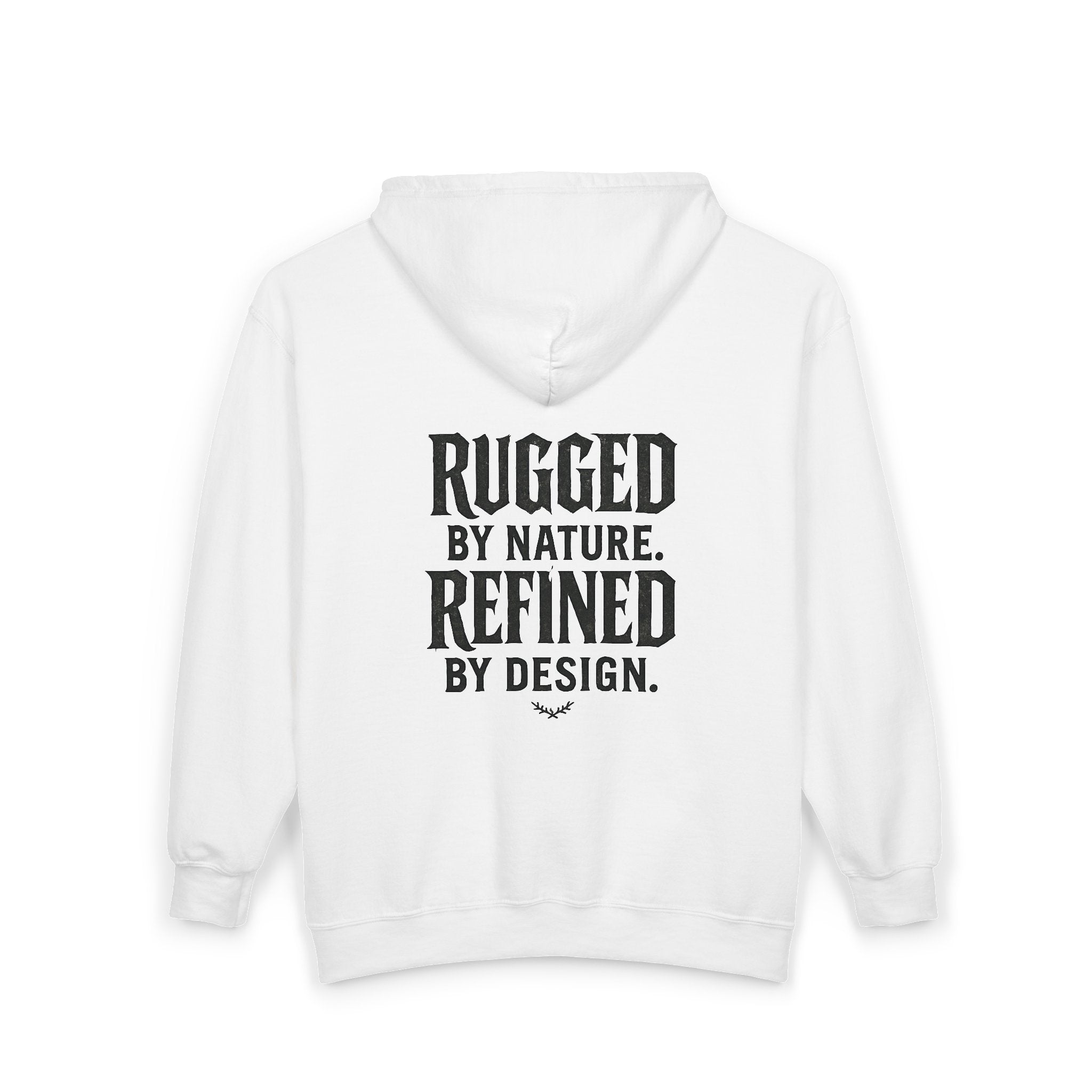 GAWD Bold Zip Hoodie — “Rugged by Nature. Refined by Design.” Graphic Zip-Up