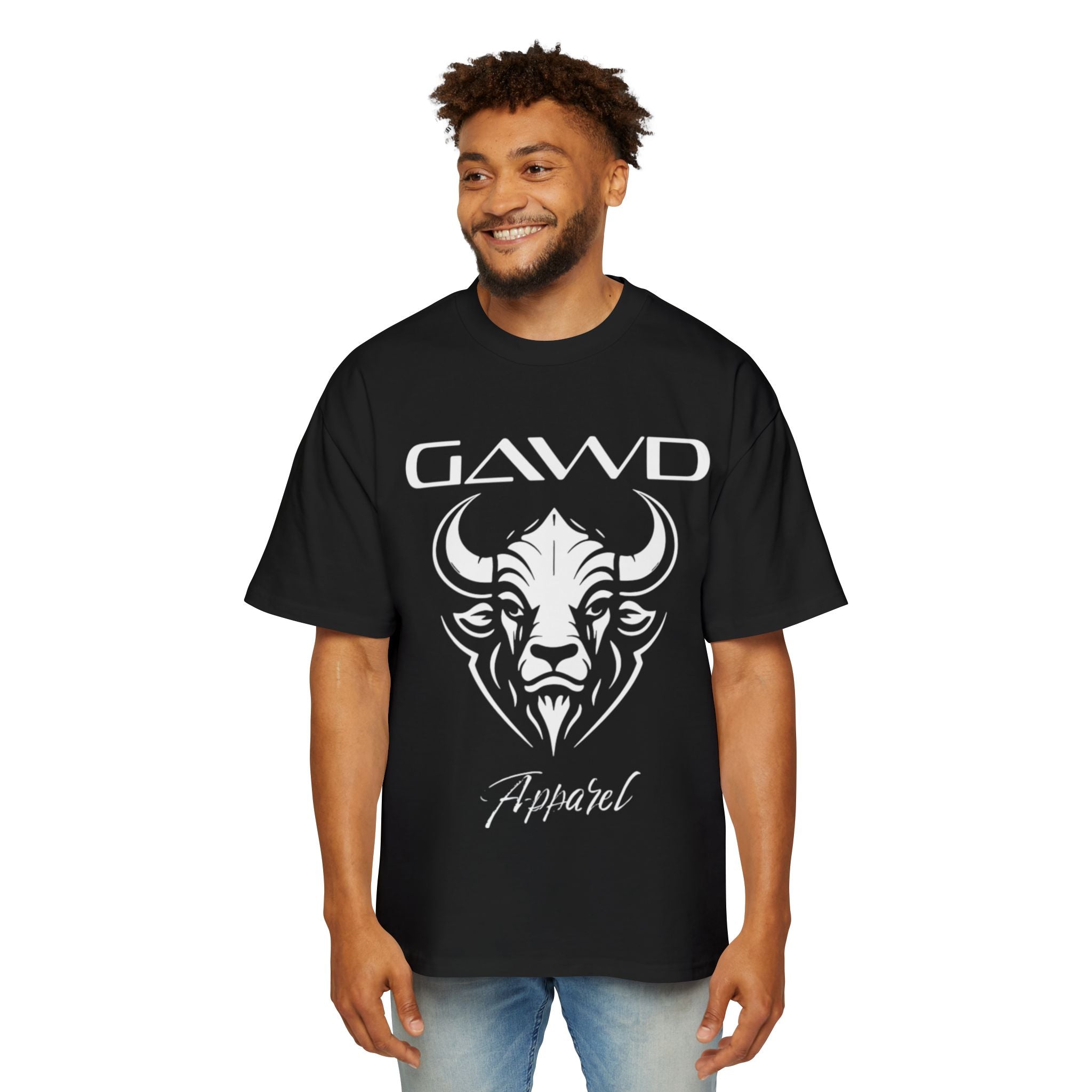 GAWD Bull Graphic Tee — Men's Oversized Red T‑Shirt (Apparel)