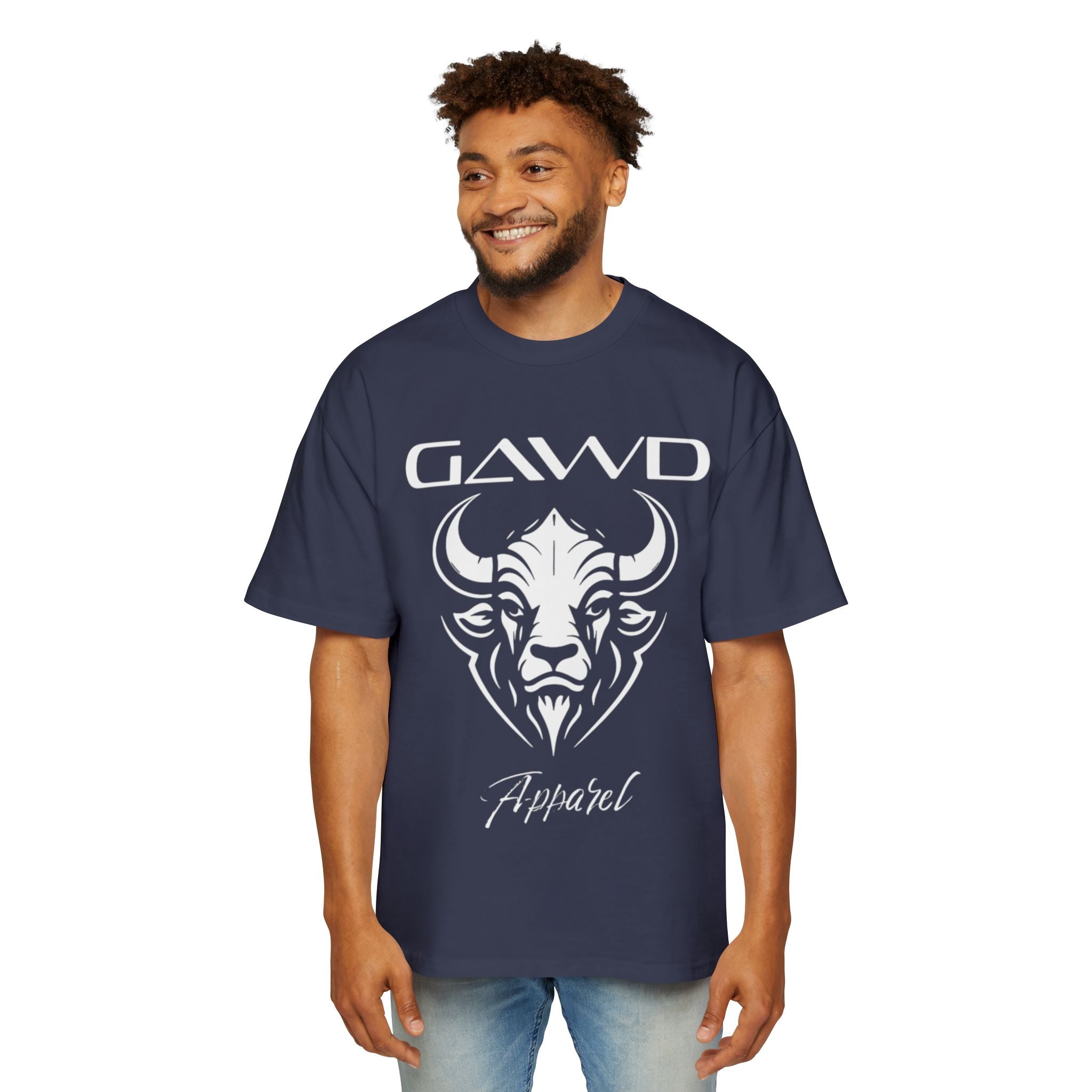 GAWD Bull Graphic Tee — Men's Oversized Red T‑Shirt (Apparel)