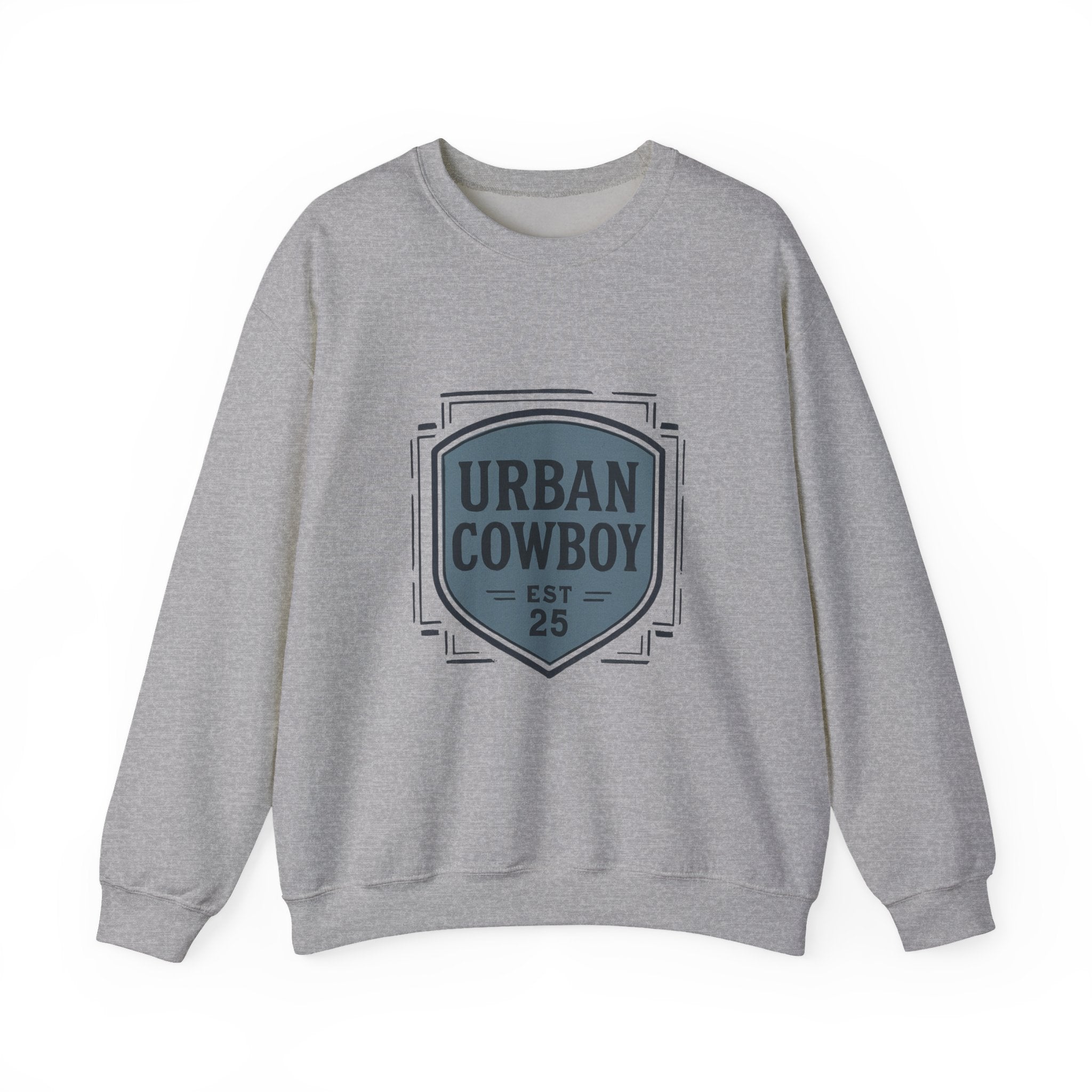 Urban Cowboy Crewneck Sweatshirt — Retro Shield Logo (Est. 25)