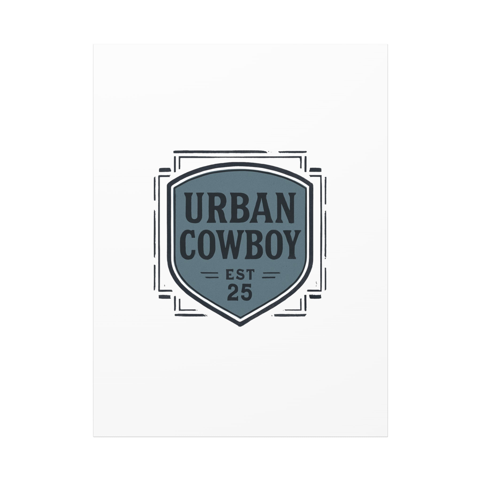 Urban Cowboy Shield Matte Canvas Wall Art — “URBAN COWBOY EST 25” Stretched Canvas