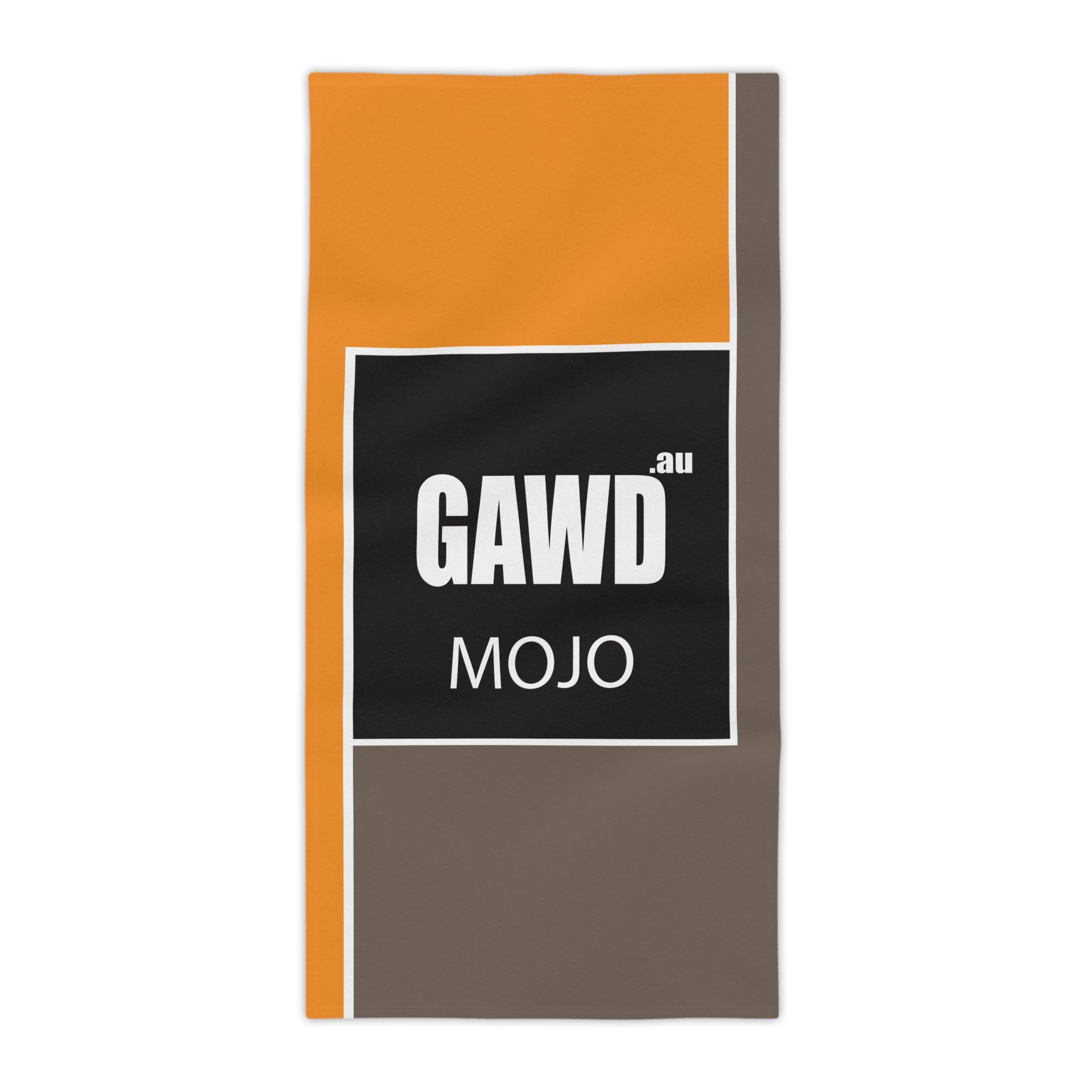 GAWD Mojo Beach Towel — Bold Retro Orange & Taupe Pool Towel