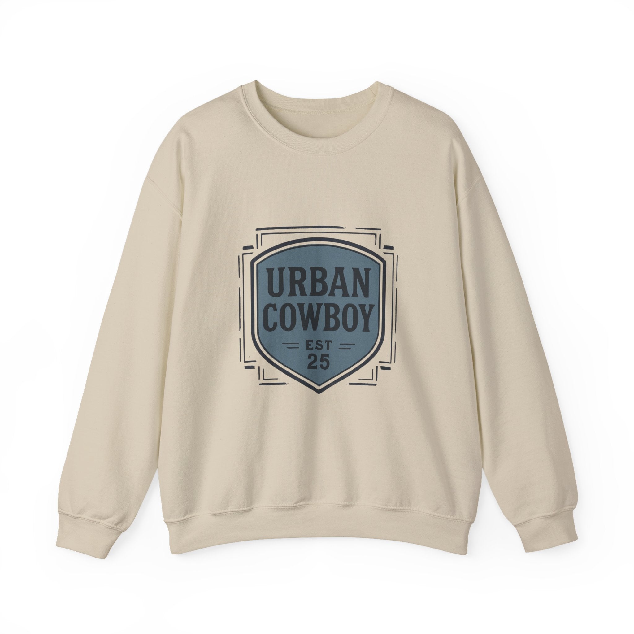 Urban Cowboy Crewneck Sweatshirt — Retro Shield Logo (Est. 25)