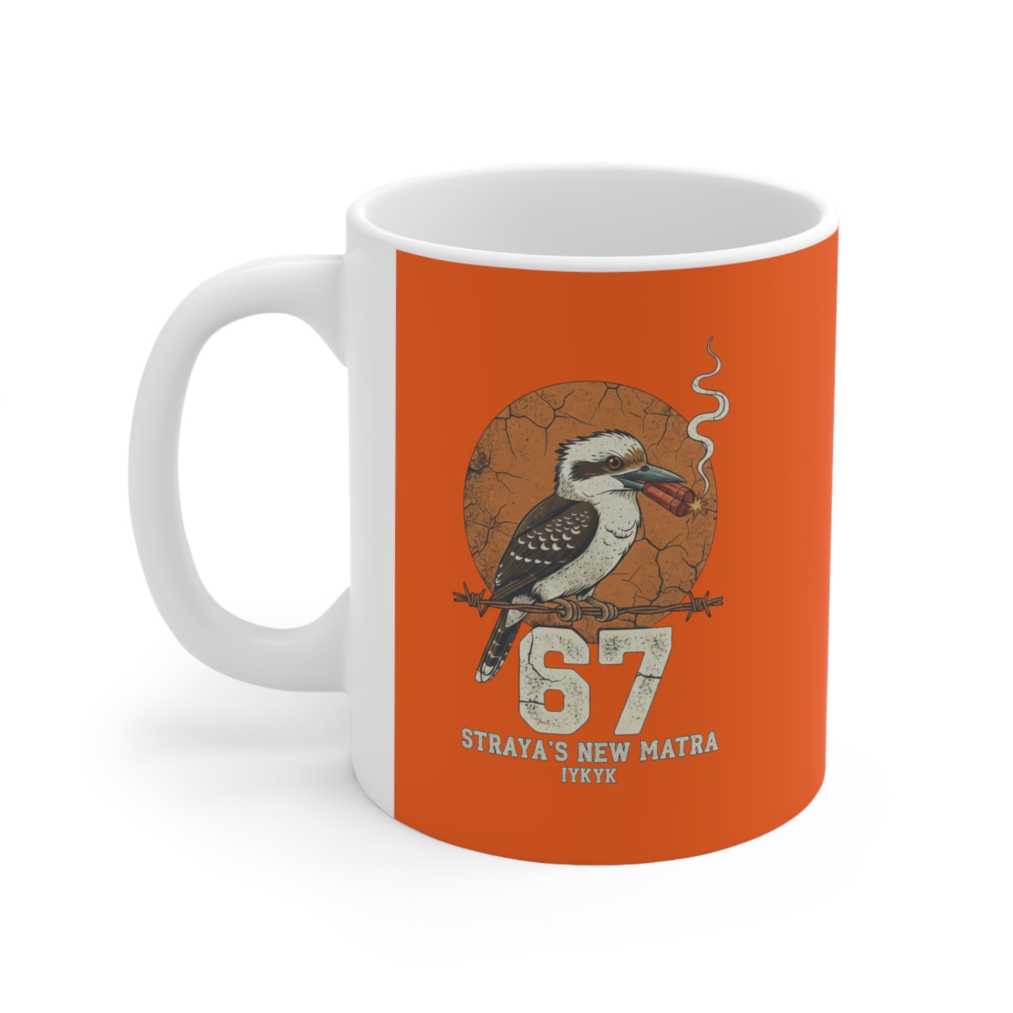 Kookaburra Coffee Mug - '67 Straya's New Matra' Ceramic 11oz & 15oz