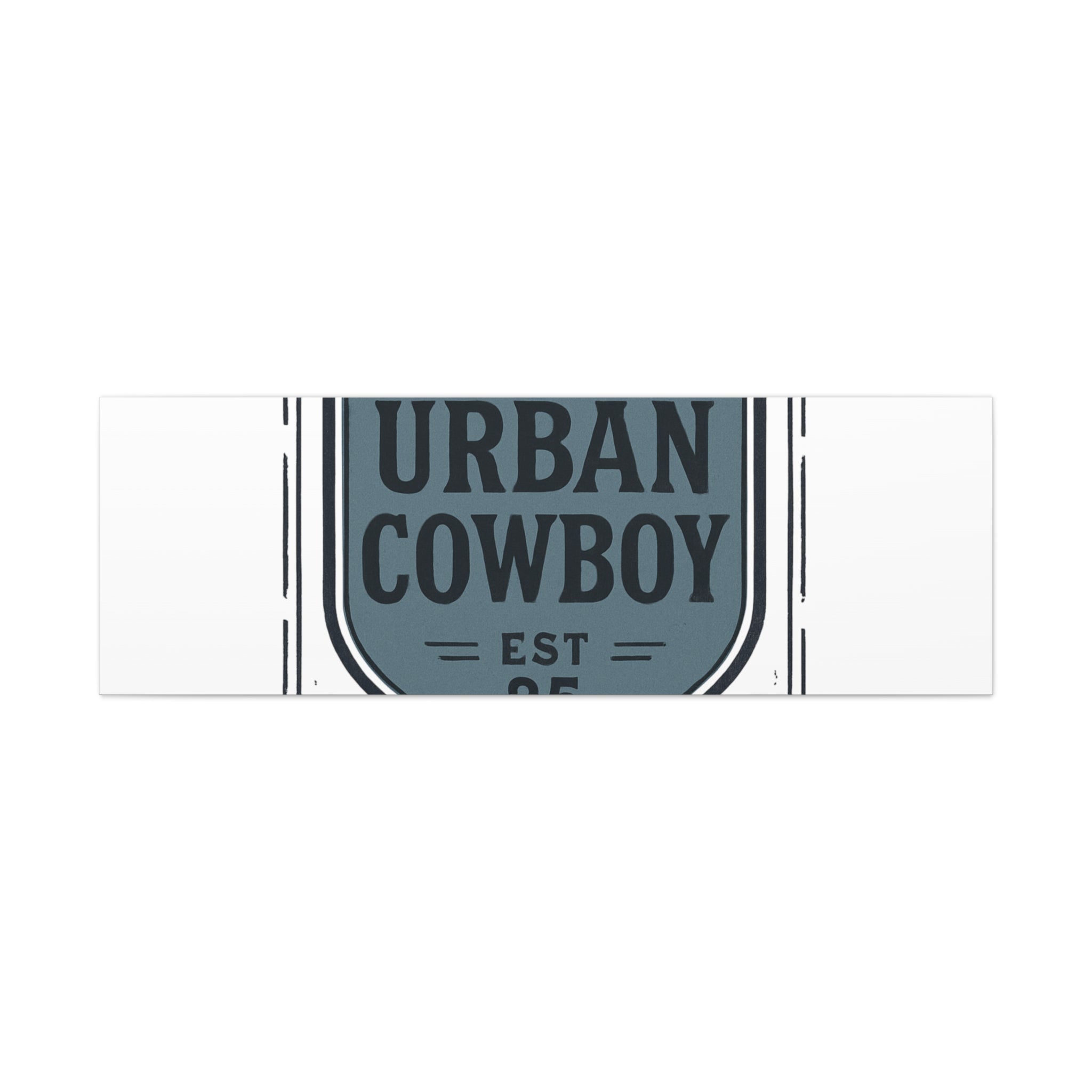 Urban Cowboy Shield Matte Canvas Wall Art — “URBAN COWBOY EST 25” Stretched Canvas