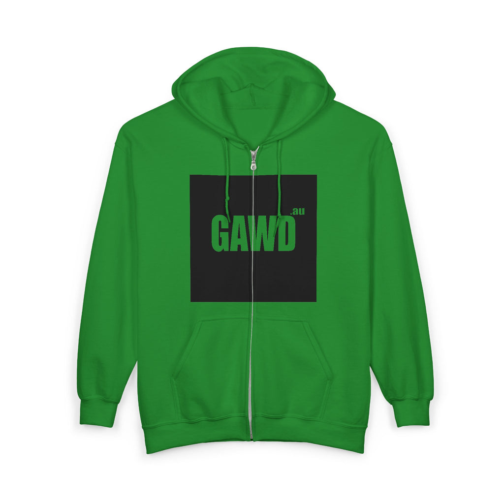 GAWD Bold Zip Hoodie — “Rugged by Nature. Refined by Design.” Graphic Zip-Up
