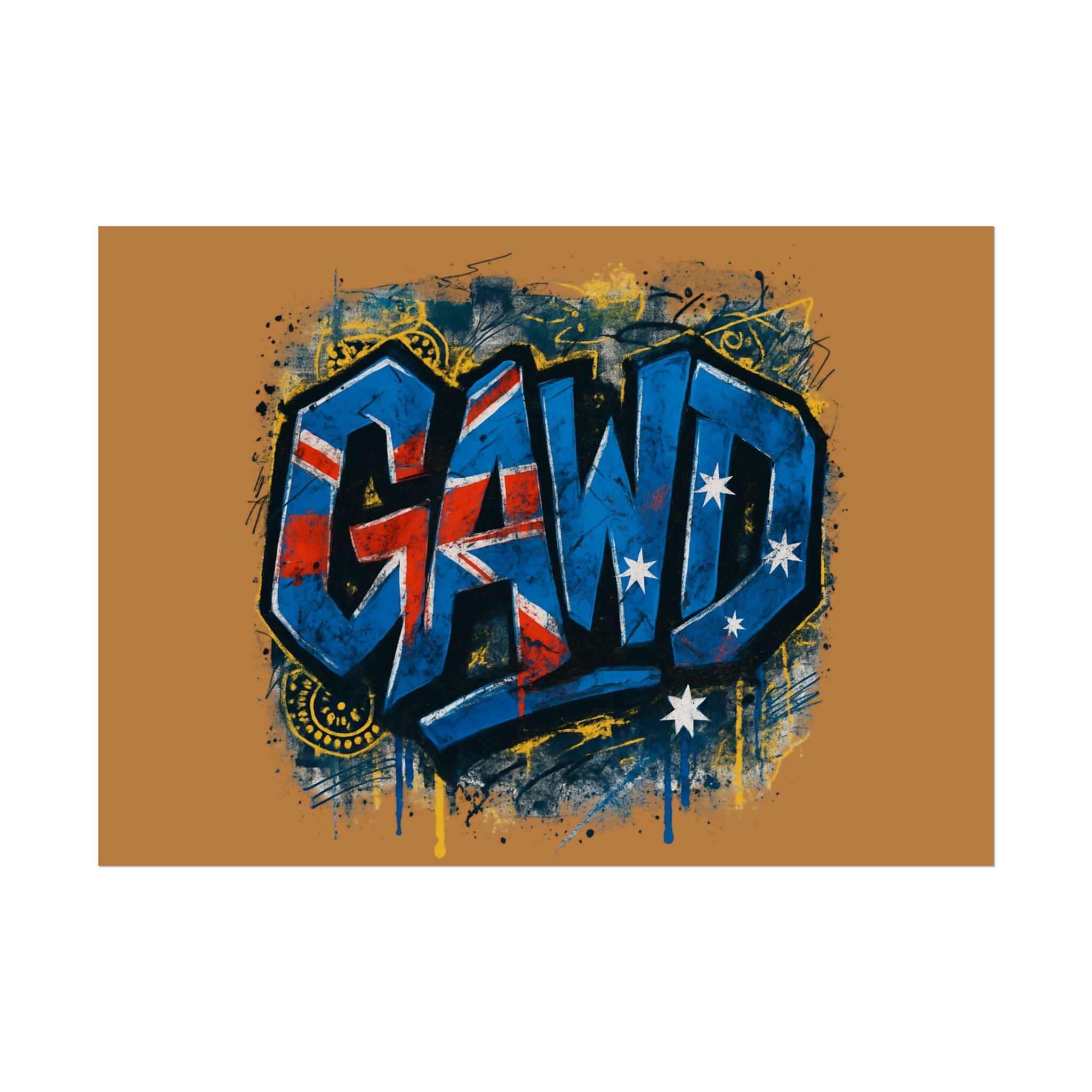 Rolled Poster — Australian Flag Graffiti Art Print