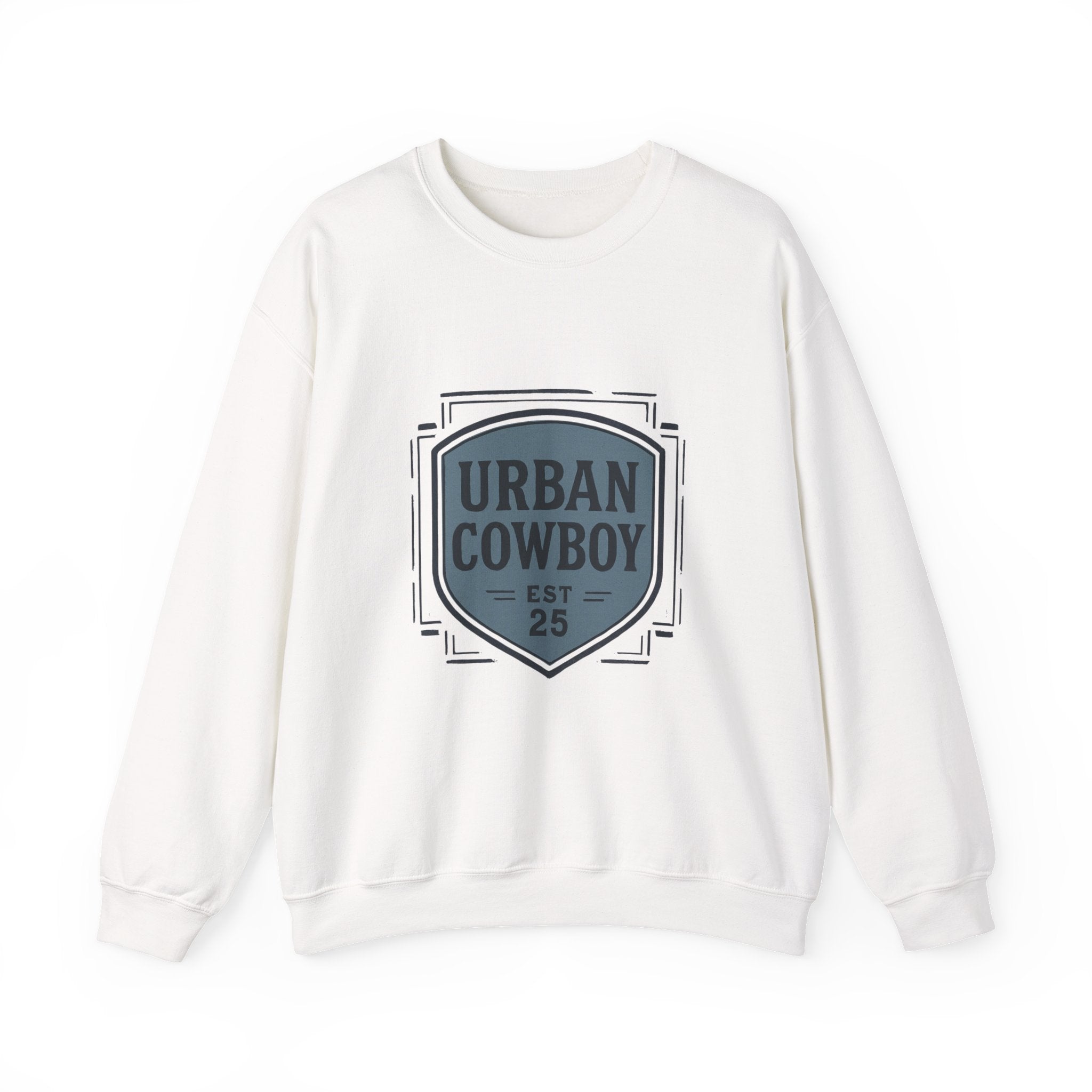 Urban Cowboy Crewneck Sweatshirt — Retro Shield Logo (Est. 25)
