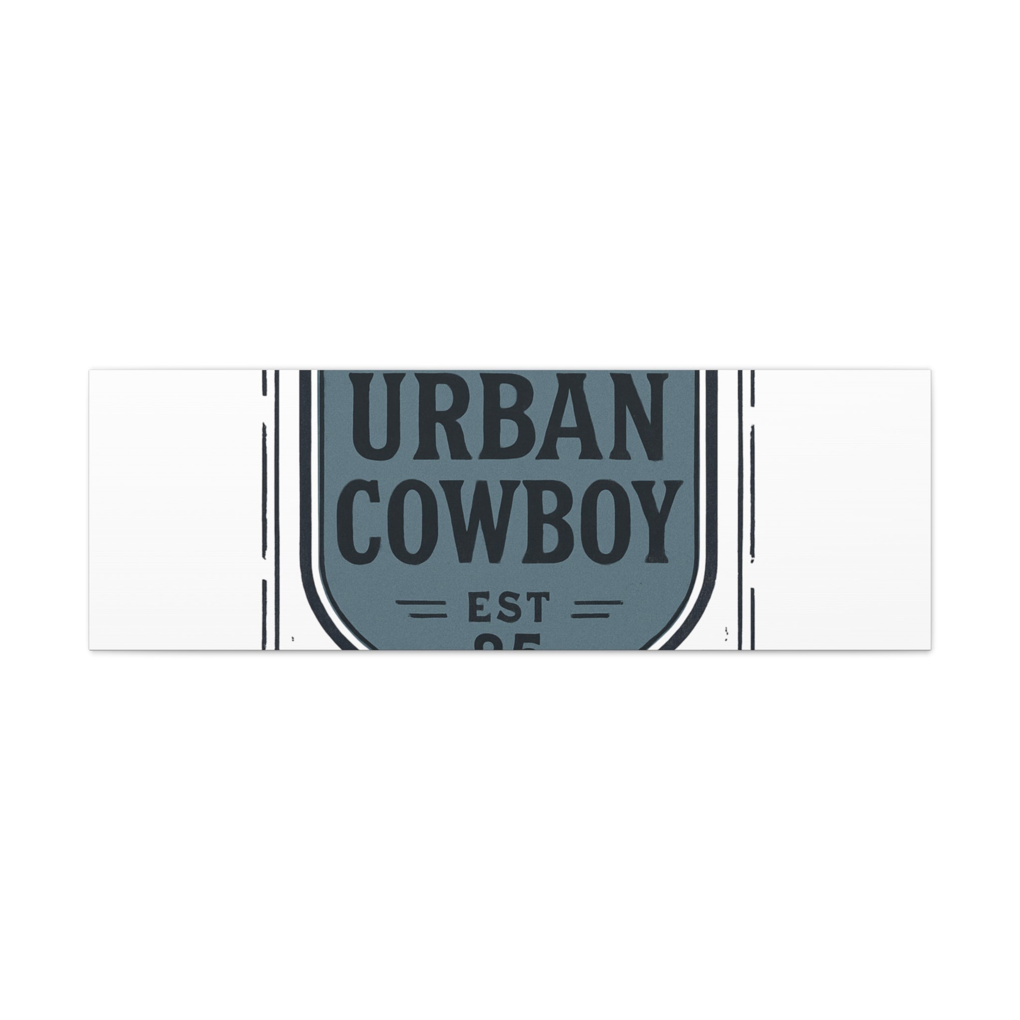 Urban Cowboy Shield Matte Canvas Wall Art — “URBAN COWBOY EST 25” Stretched Canvas