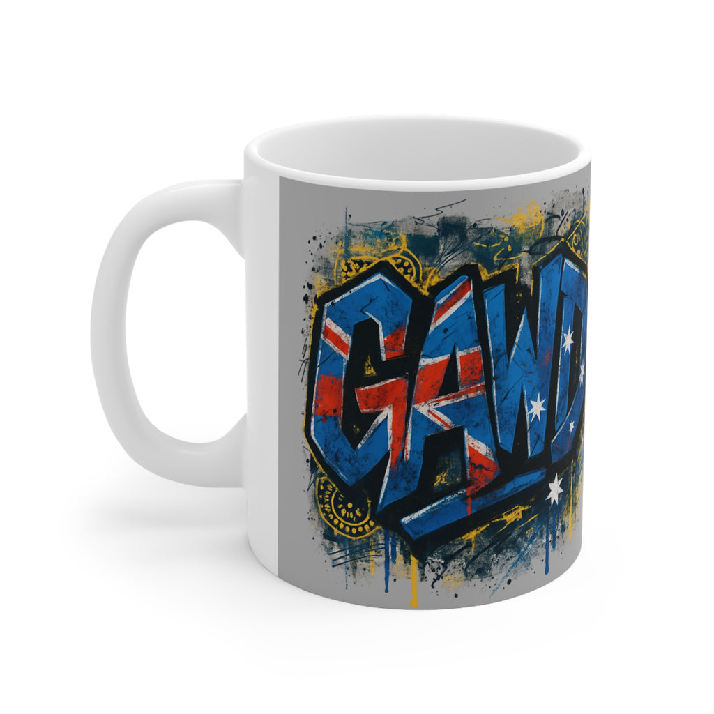 Ceramic Mug — Australia Graffiti 'Gawd' Design (11oz & 15oz)