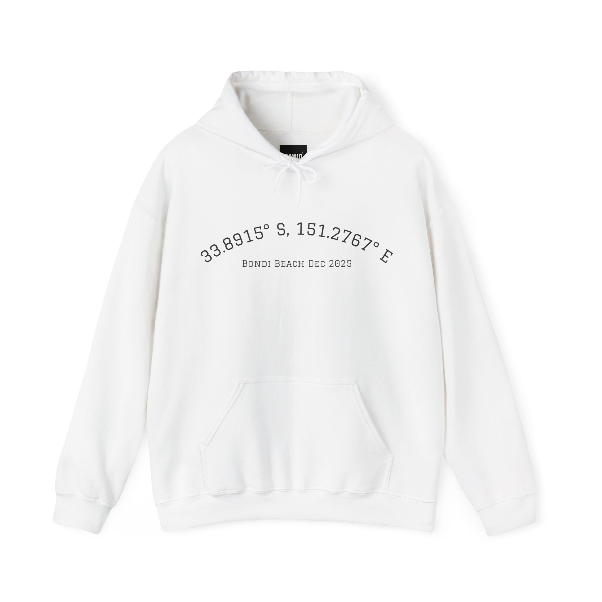 GAWD Bondi Coordinates Hoodie — White Pullover with Bold Back Logo