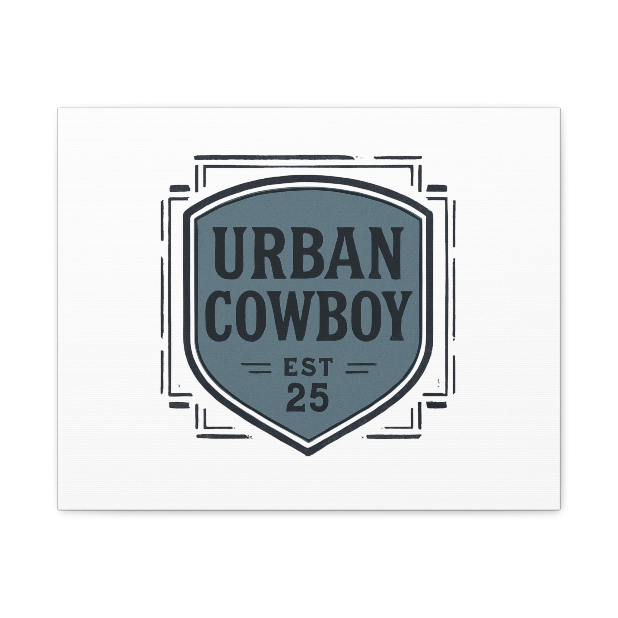 Urban Cowboy Shield Matte Canvas Wall Art — “URBAN COWBOY EST 25” Stretched Canvas