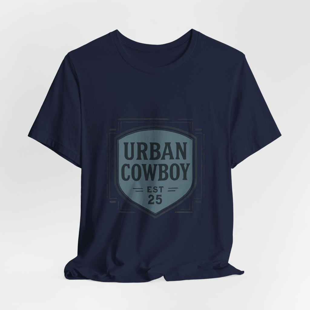 Urban Cowboy Graphic Tee - 'Urban Cowboy EST 25' Vintage Badge T-Shirt