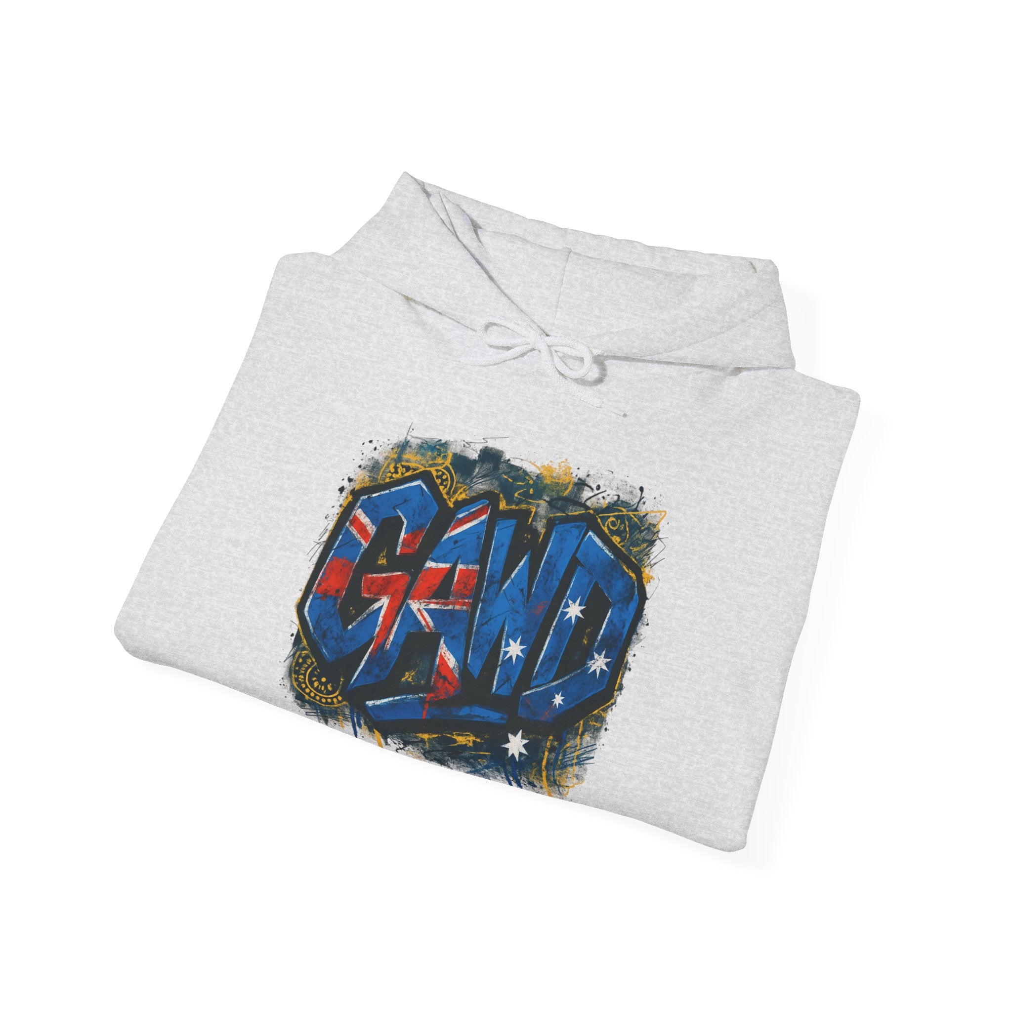 Rugged by Nature, Refined by Design Hoodie — Graffiti Chest Logo Pullover