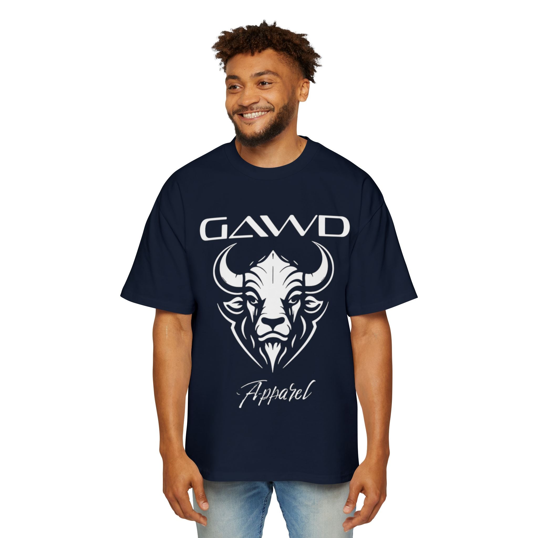 GAWD Bull Graphic Tee — Men's Oversized Red T‑Shirt (Apparel)