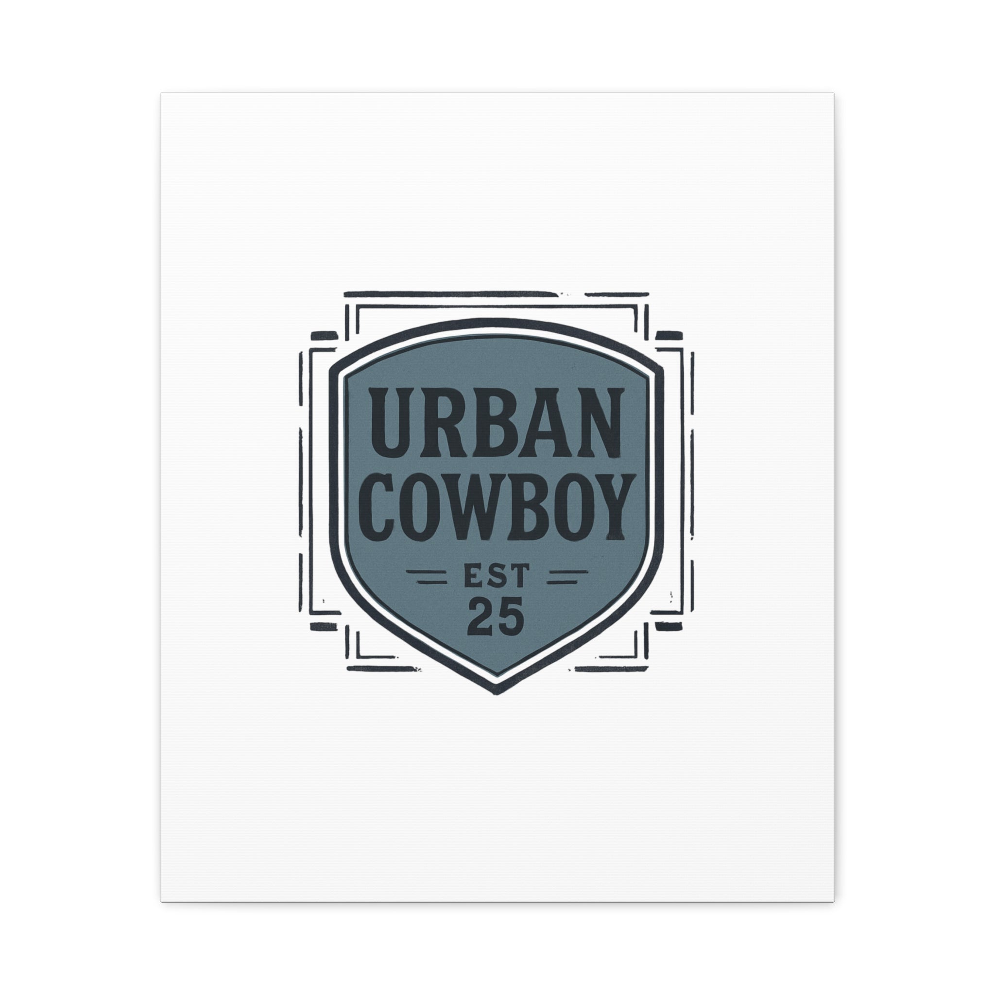 Urban Cowboy Shield Matte Canvas Wall Art — “URBAN COWBOY EST 25” Stretched Canvas