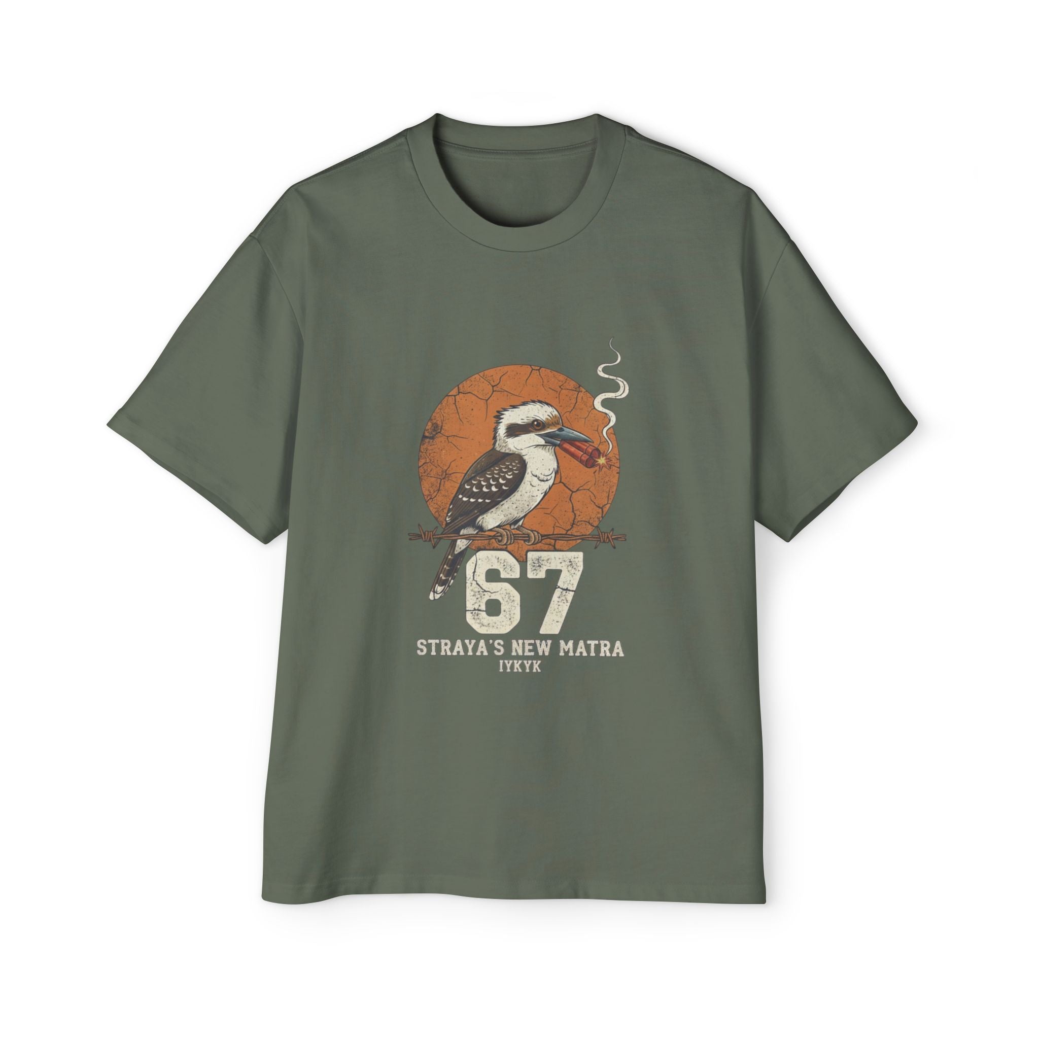 Kookaburra '67 Retro Graphic Tee – Straya's New Matra Men's Oversized Shirt