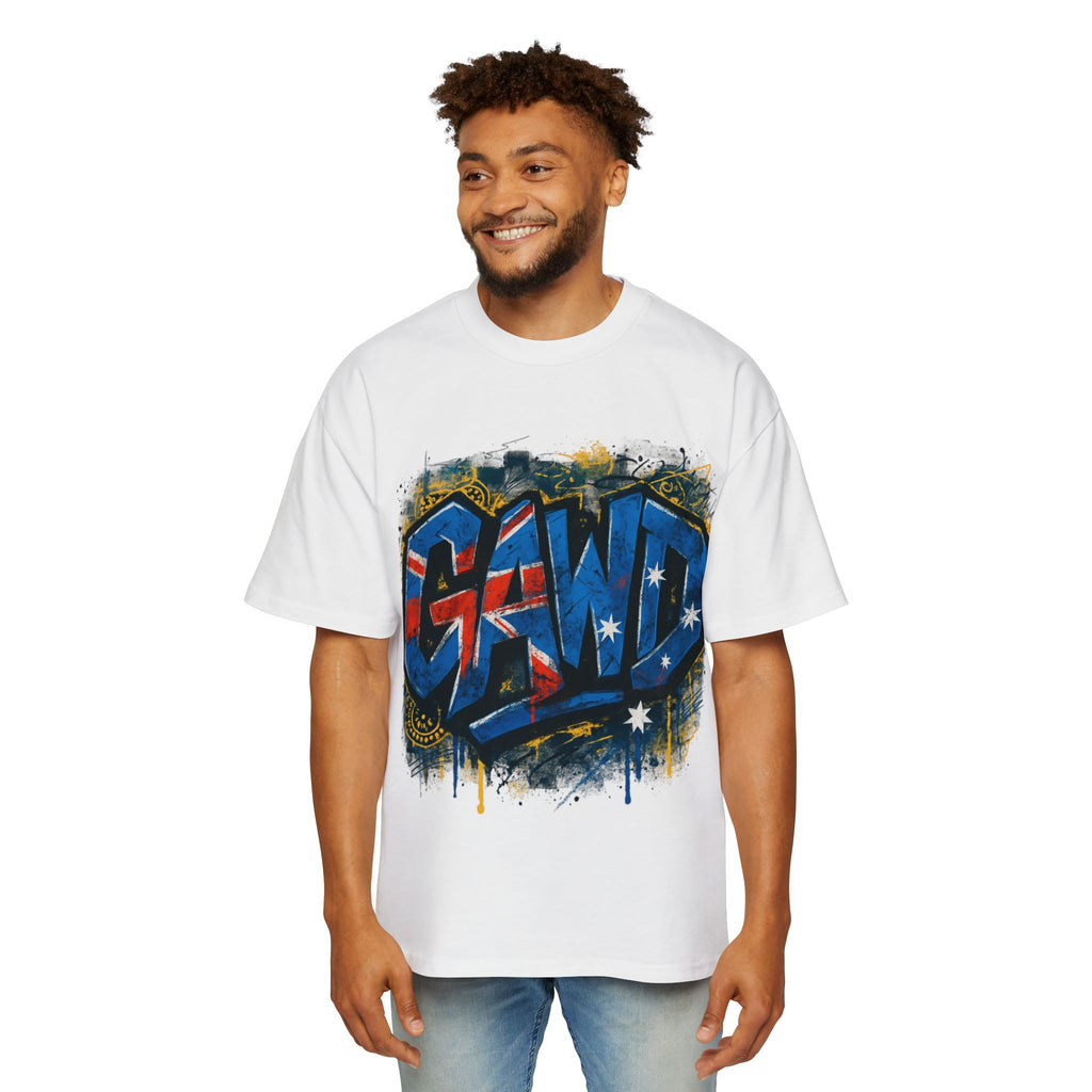 Graphic Tee — Patriotic Graffiti 'GAWD' Front & 'Rugged by Nature. Refined by Design.' Back