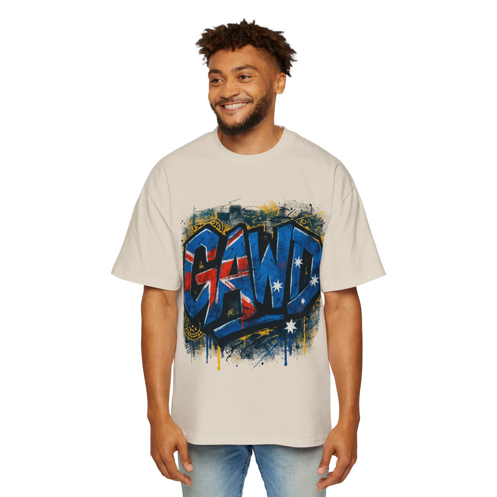 Graphic Tee — Patriotic Graffiti 'GAWD' Front & 'Rugged by Nature. Refined by Design.' Back