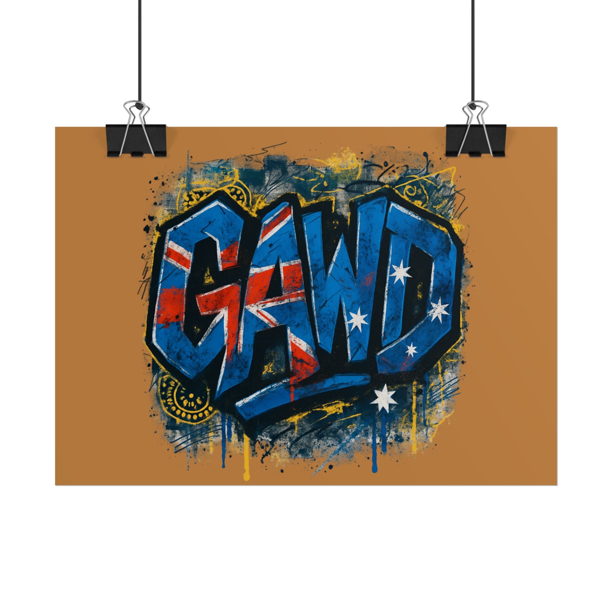Rolled Poster — Australian Flag Graffiti Art Print