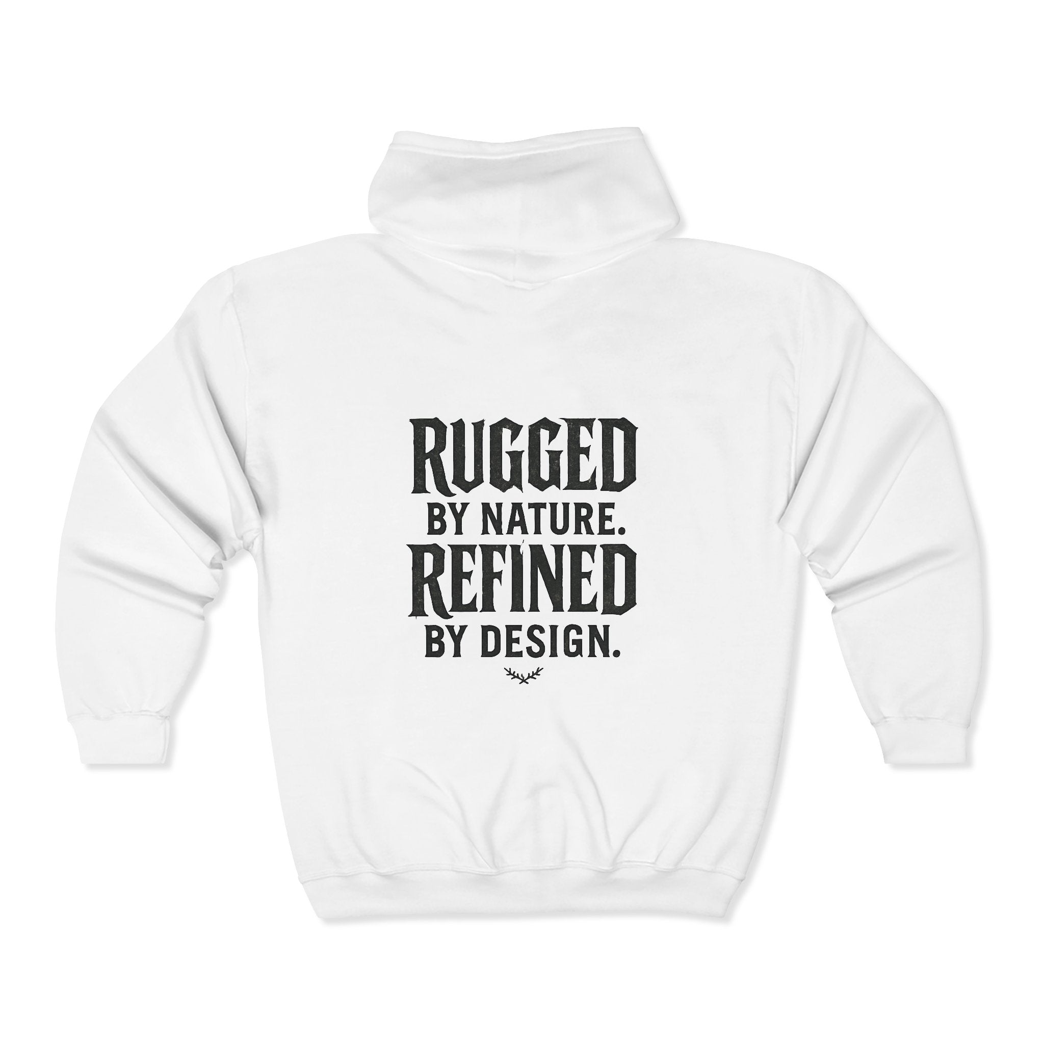 GAWD Bold Zip Hoodie — “Rugged by Nature. Refined by Design.” Graphic Zip-Up
