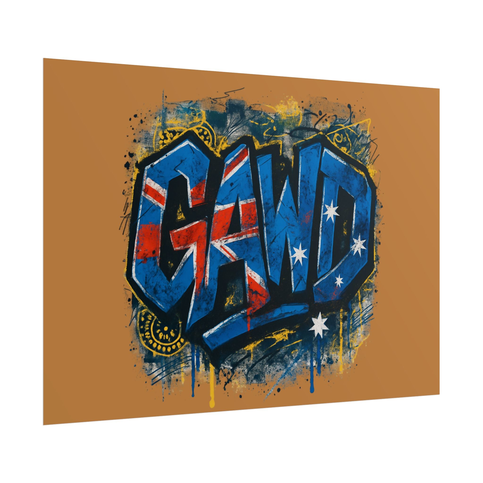 Rolled Poster — Australian Flag Graffiti Art Print