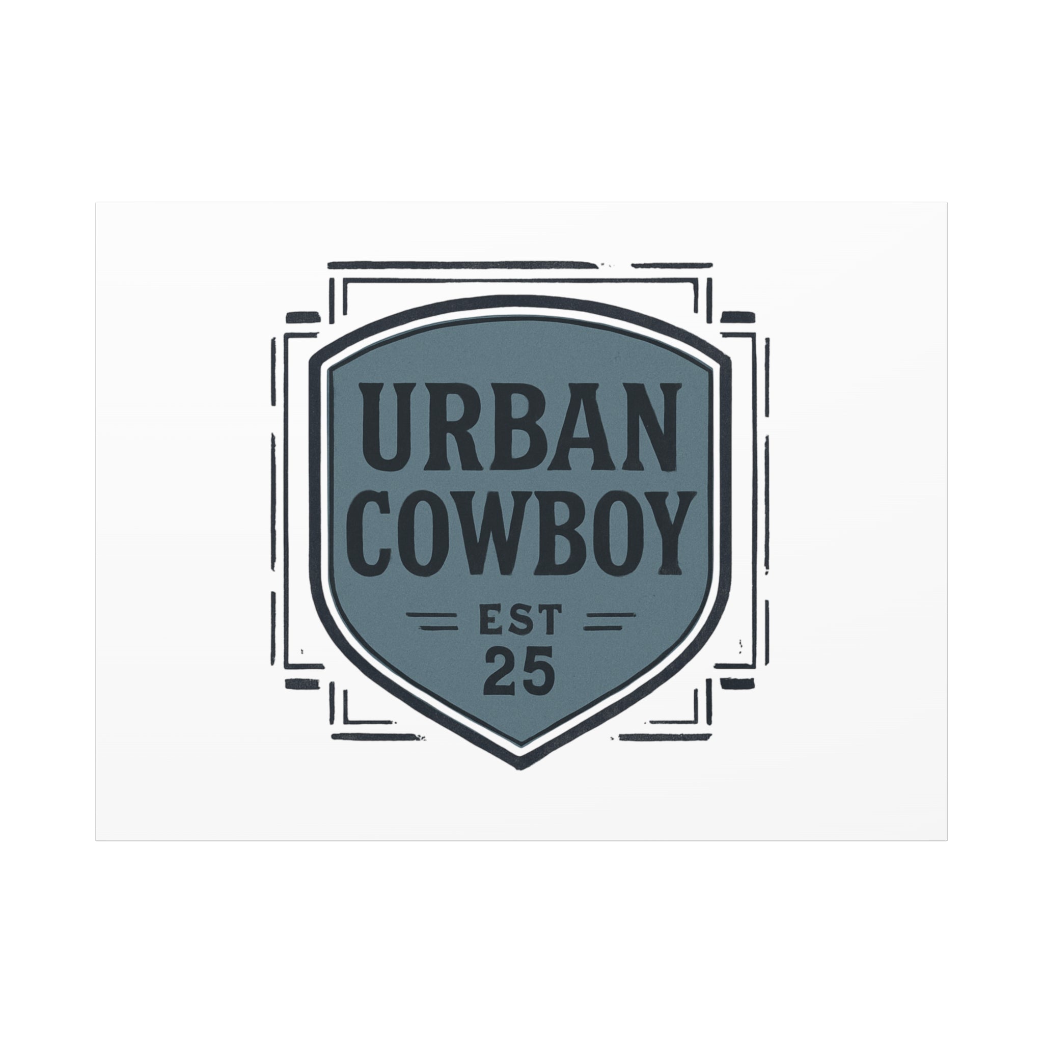 Urban Cowboy Shield Matte Canvas Wall Art — “URBAN COWBOY EST 25” Stretched Canvas