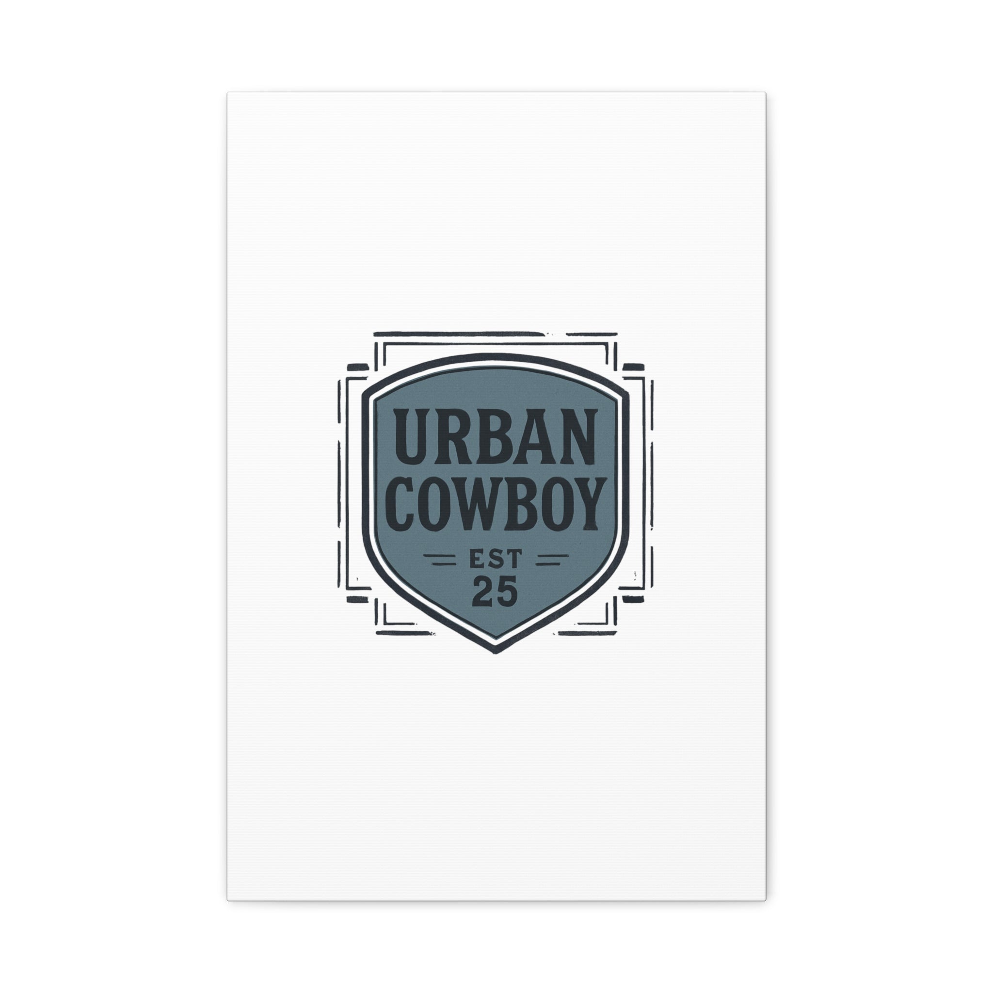 Urban Cowboy Shield Matte Canvas Wall Art — “URBAN COWBOY EST 25” Stretched Canvas