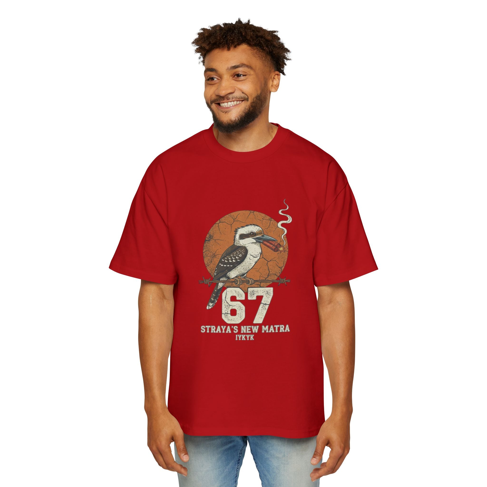 Kookaburra '67 Retro Graphic Tee – Straya's New Matra Men's Oversized Shirt