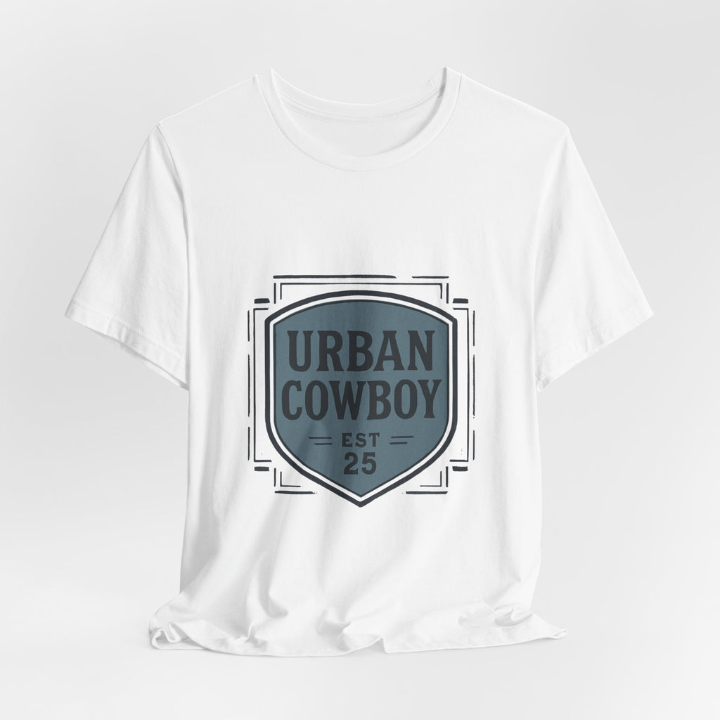 Urban Cowboy Graphic Tee - 'Urban Cowboy EST 25' Vintage Badge T-Shirt