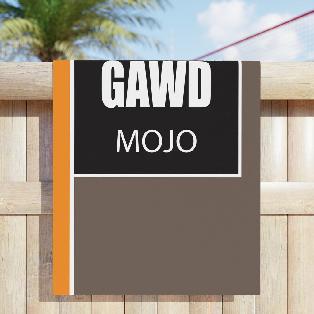 GAWD Mojo Beach Towel — Bold Retro Orange & Taupe Pool Towel