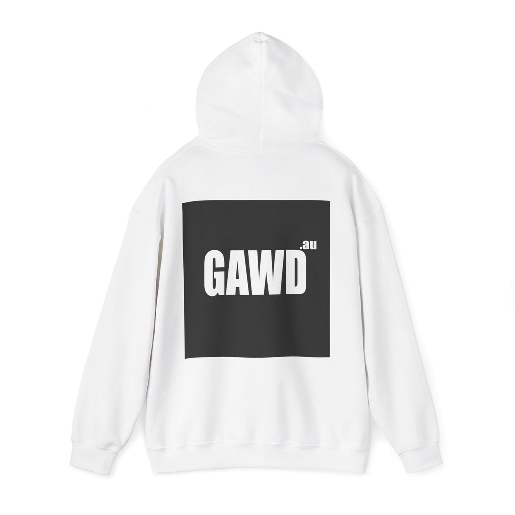 GAWD Bondi Coordinates Hoodie — White Pullover with Bold Back Logo