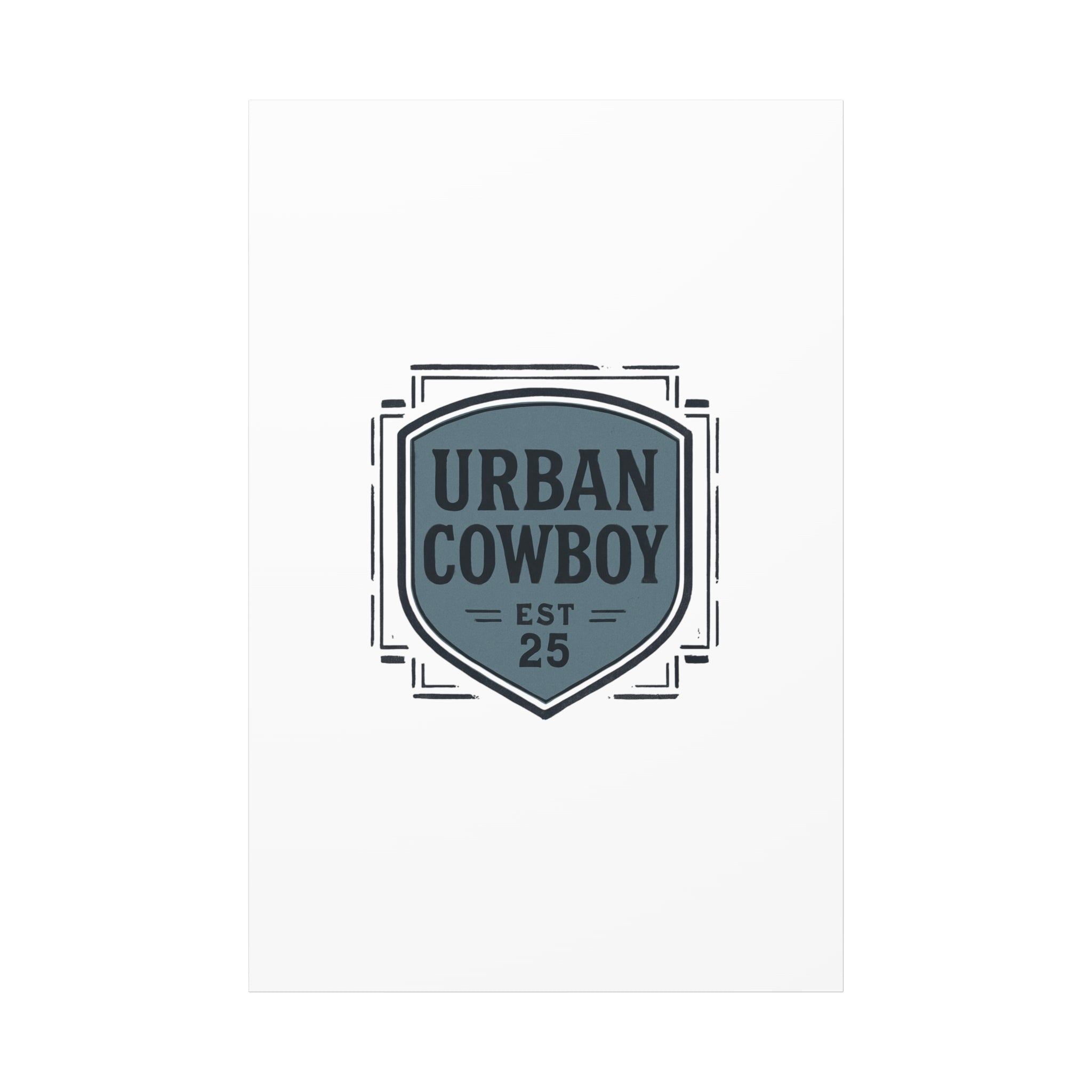 Urban Cowboy Shield Matte Canvas Wall Art — “URBAN COWBOY EST 25” Stretched Canvas