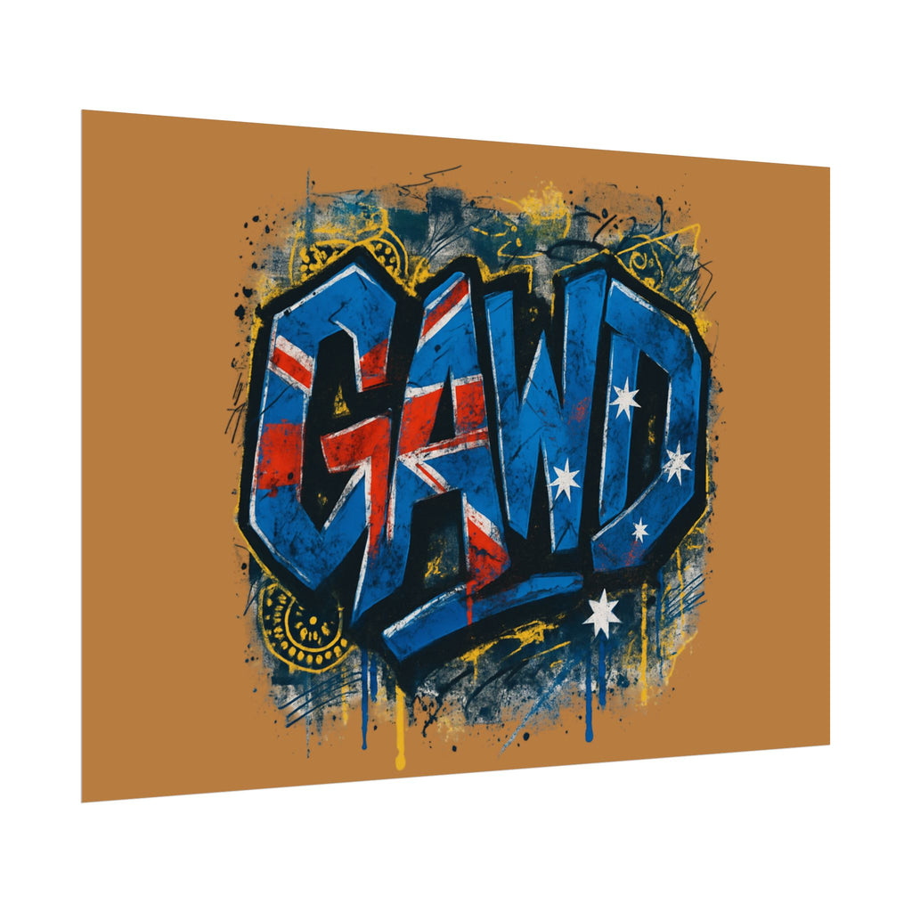Rolled Poster — Australian Flag Graffiti Art Print