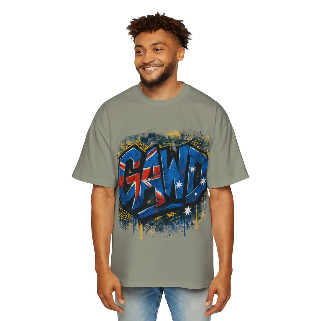 Graphic Tee — Patriotic Graffiti 'GAWD' Front & 'Rugged by Nature. Refined by Design.' Back