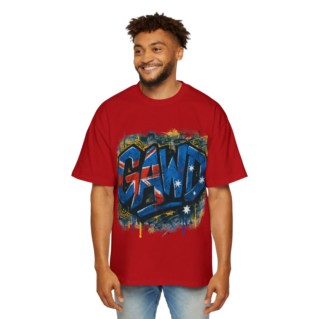 Graphic Tee — Patriotic Graffiti 'GAWD' Front & 'Rugged by Nature. Refined by Design.' Back