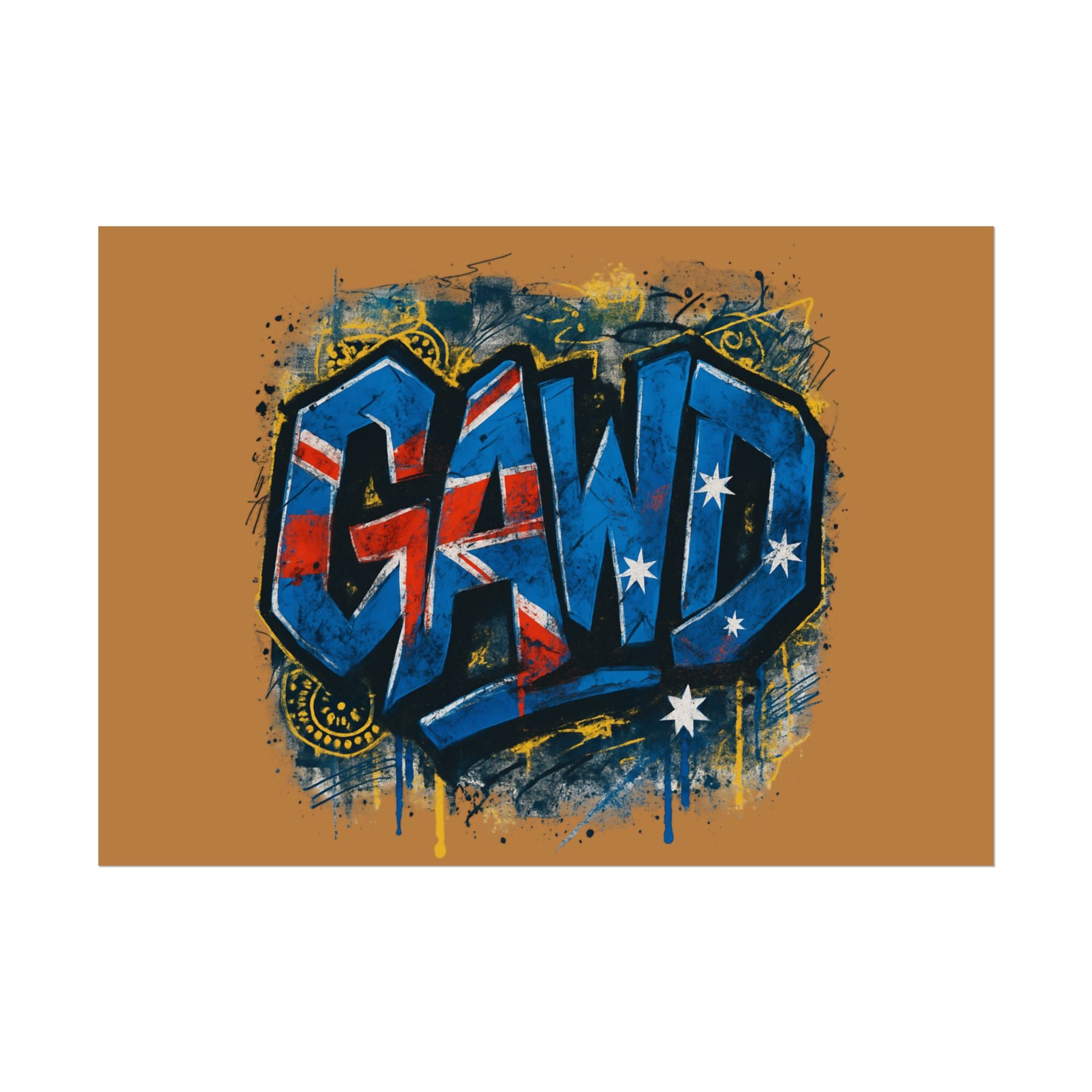Rolled Poster — Australian Flag Graffiti Art Print